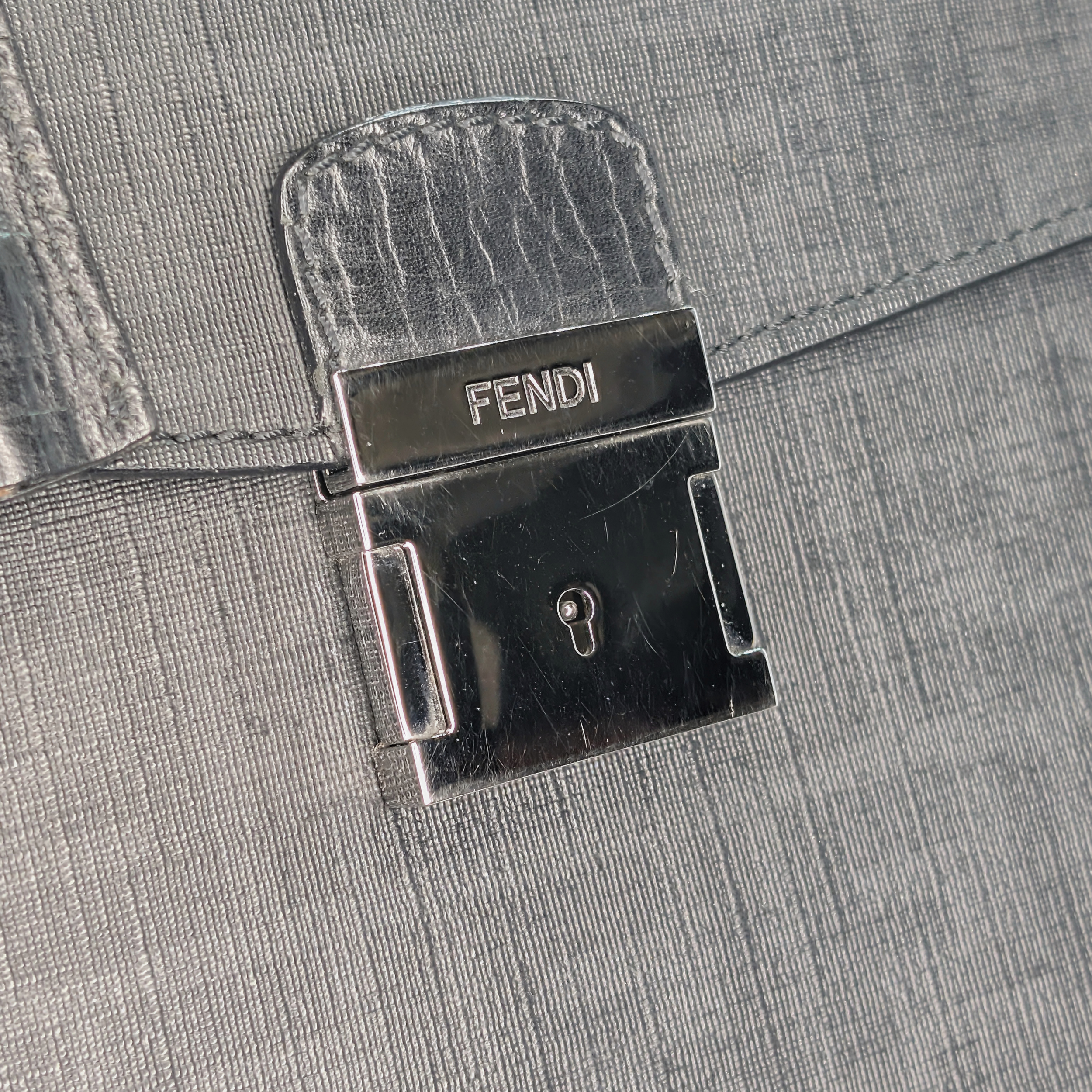 Fendi Zucca Monogram Briefcase Black