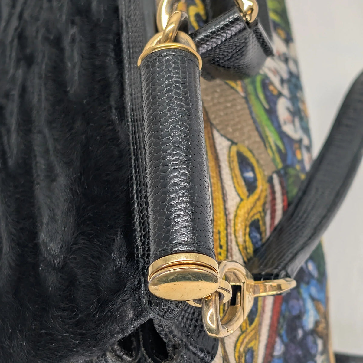 Dolce & Gabbana Sicily Handbag Floral/Black - Lost Designer