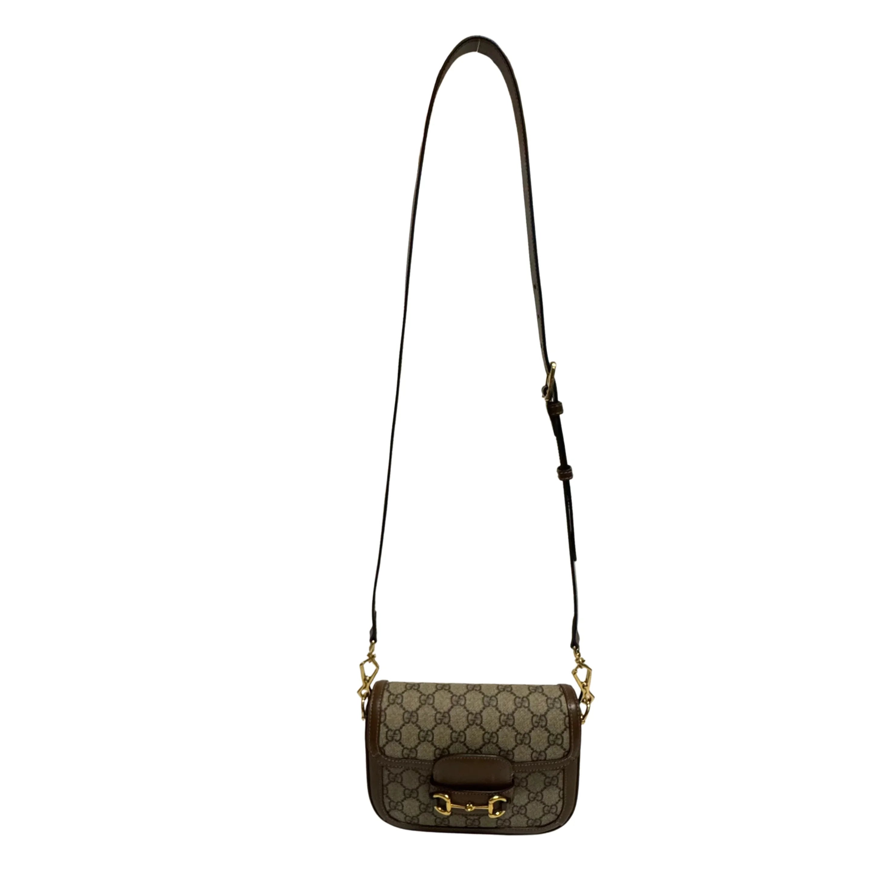 Gucci Horsebit 1955 Shoulder Bag GG Supreme Canvas/Leather Beige/Brown - Lost Designer