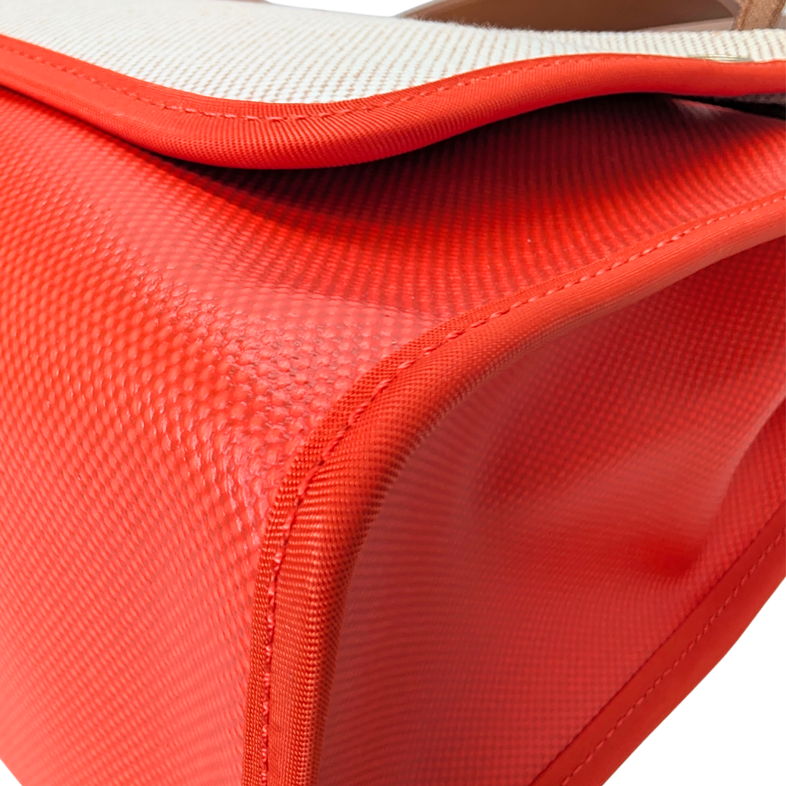 Hermes Herbag 31 Berline Canvas Hunter Orange ختم U