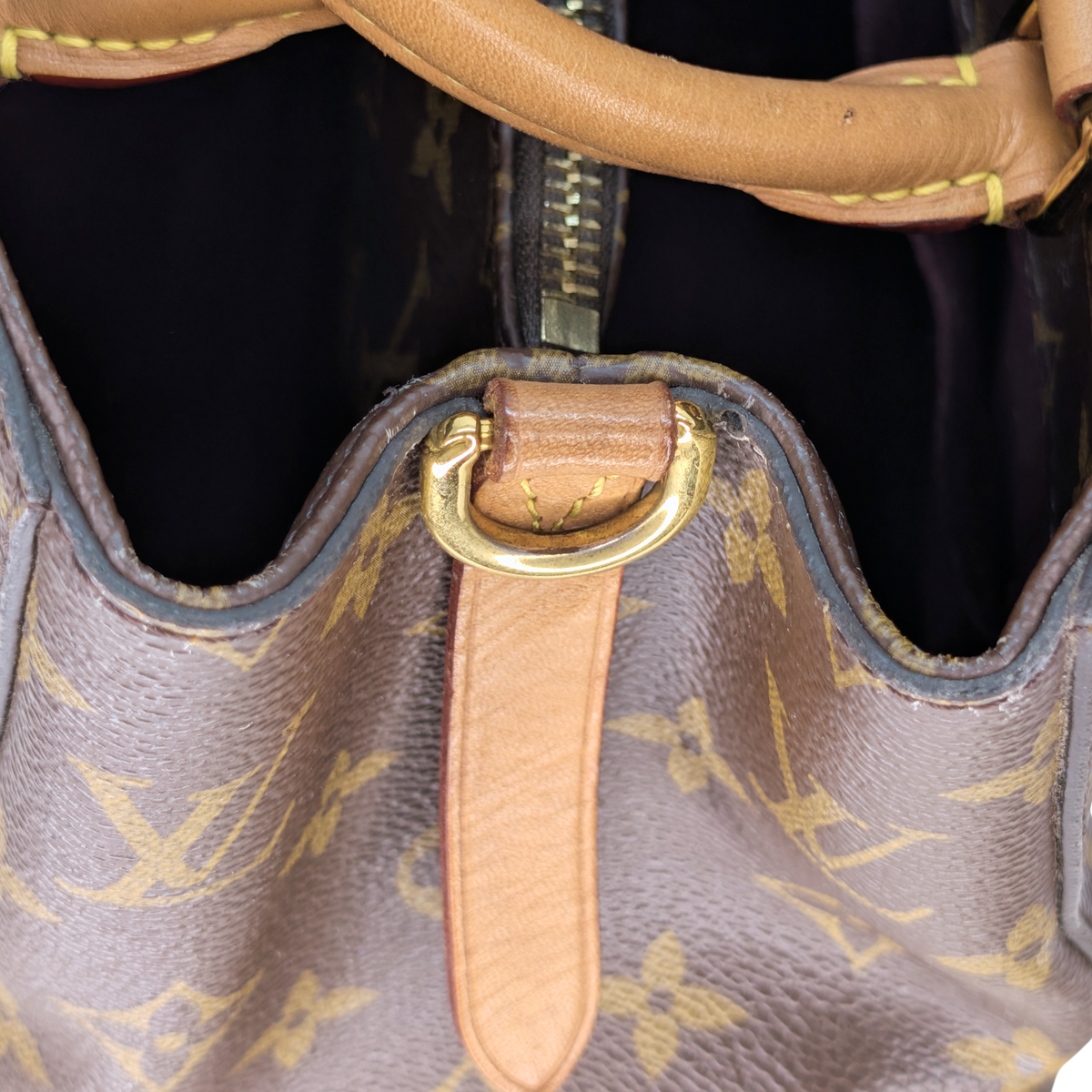 Louis Vuitton Monogram Montaigne MM Handbag Shoulder Bag Brown
