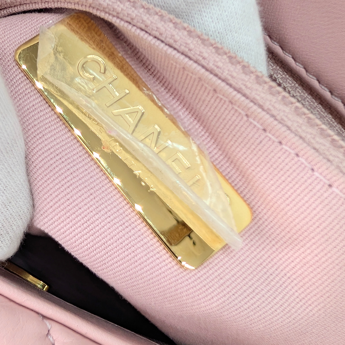 Chanel 19 Small Light Pink Lambskin Bag Microchip
