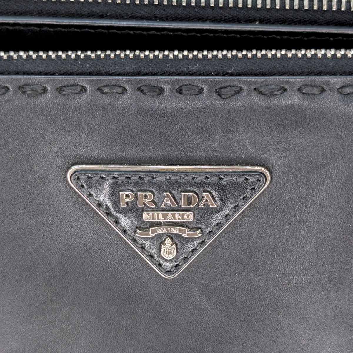 Prada City Calf Lux Galleria Handbag Black