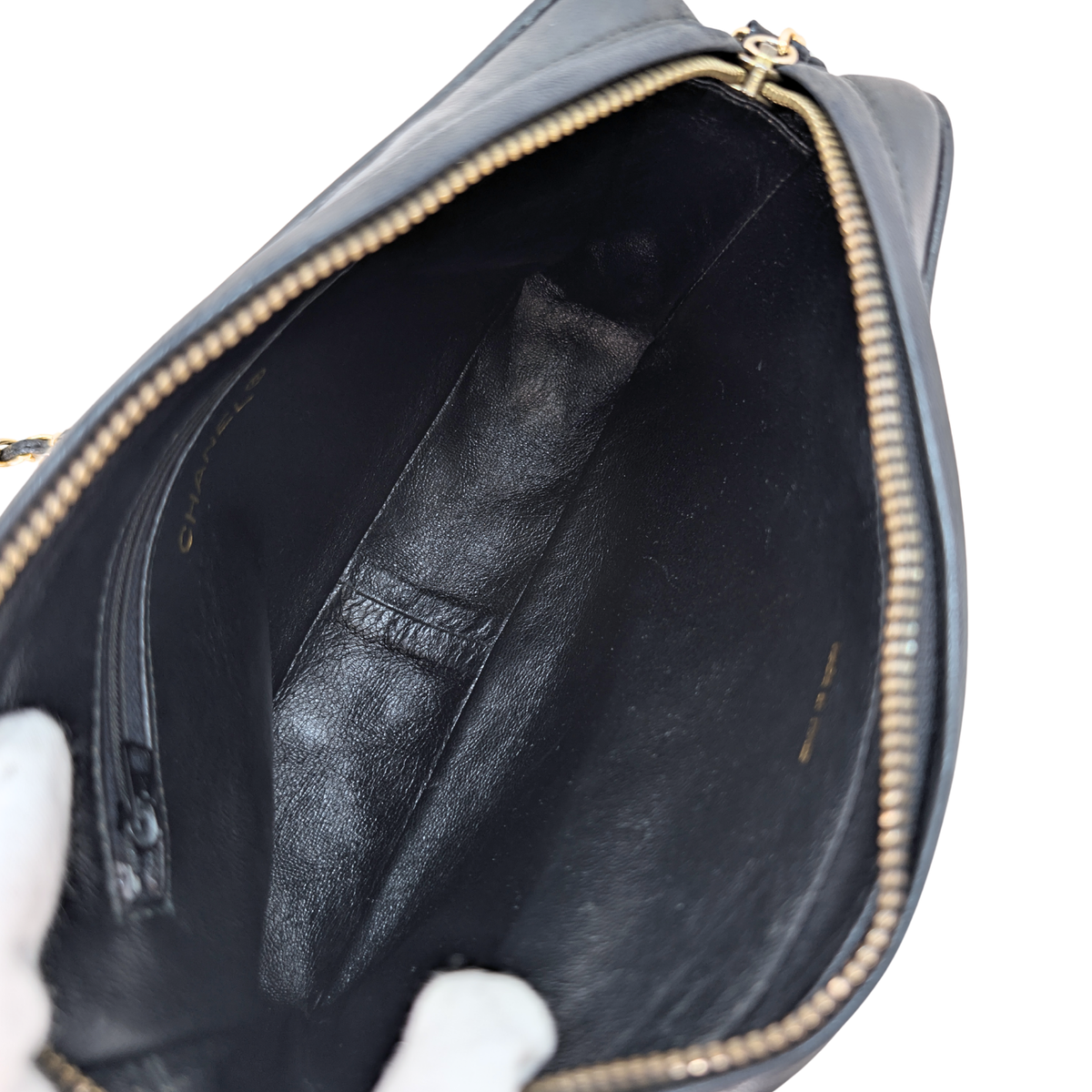 Chanel Vintage Diagonal Pocket Camera Bag Black GHW