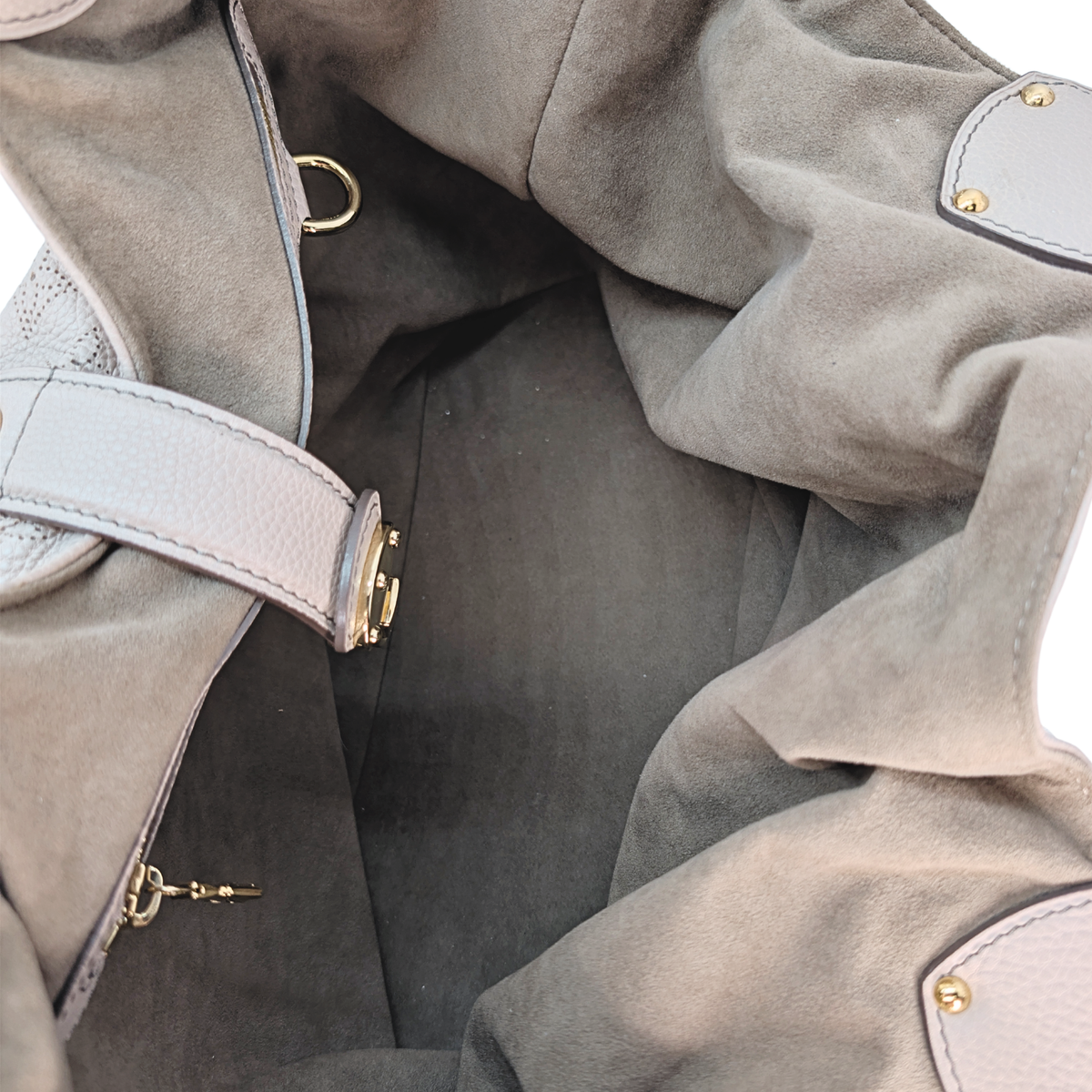 Louis Vuitton Mahina Beige L Hobo Bag Beige