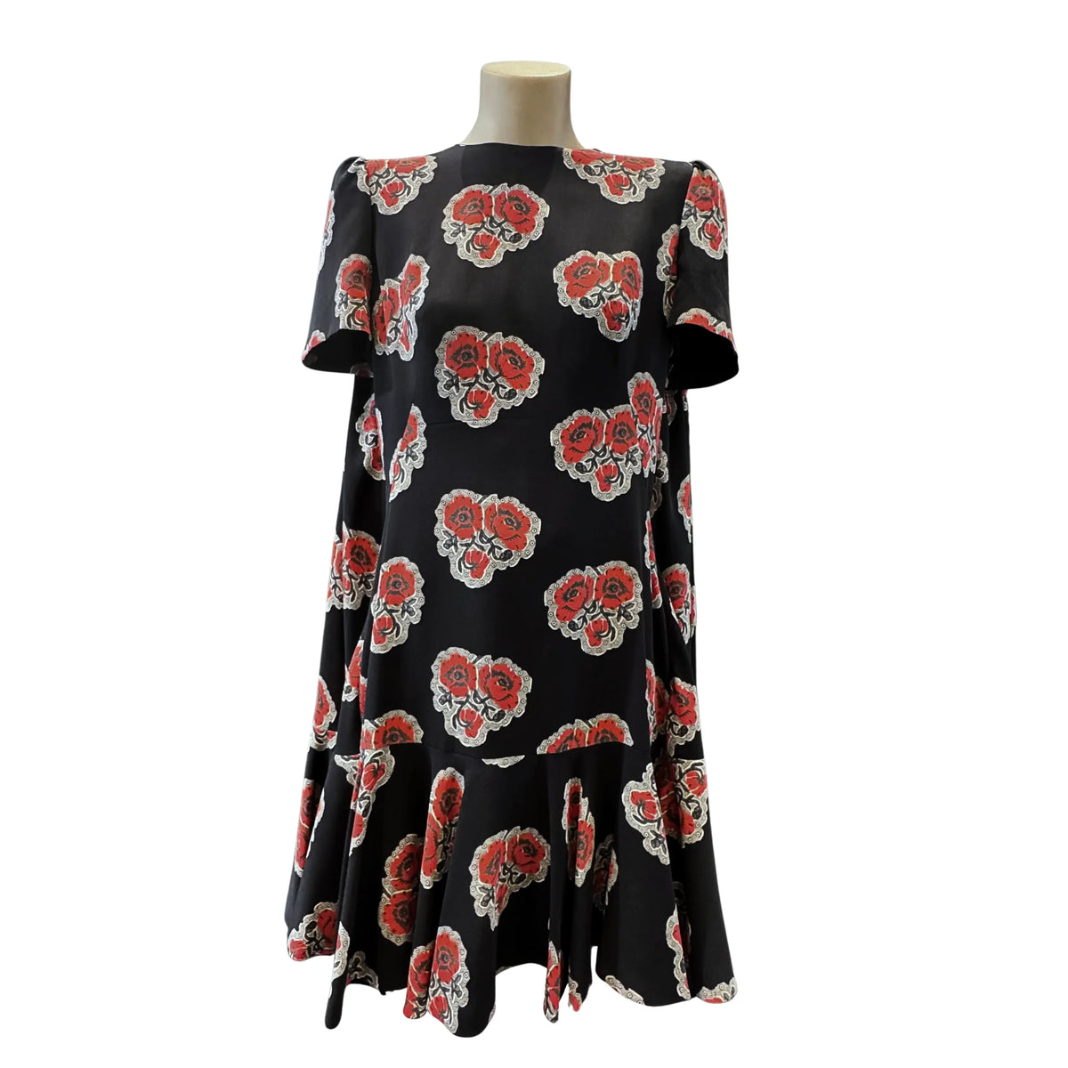 Alexander McQueen Silk Mini Dress Floral size 38 - Lost Designer