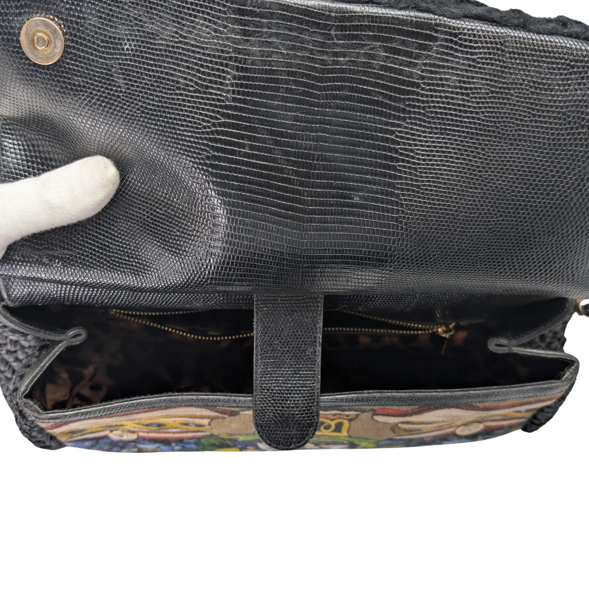 Dolce & Gabbana Sicily Handbag Floral/Black - Lost Designer