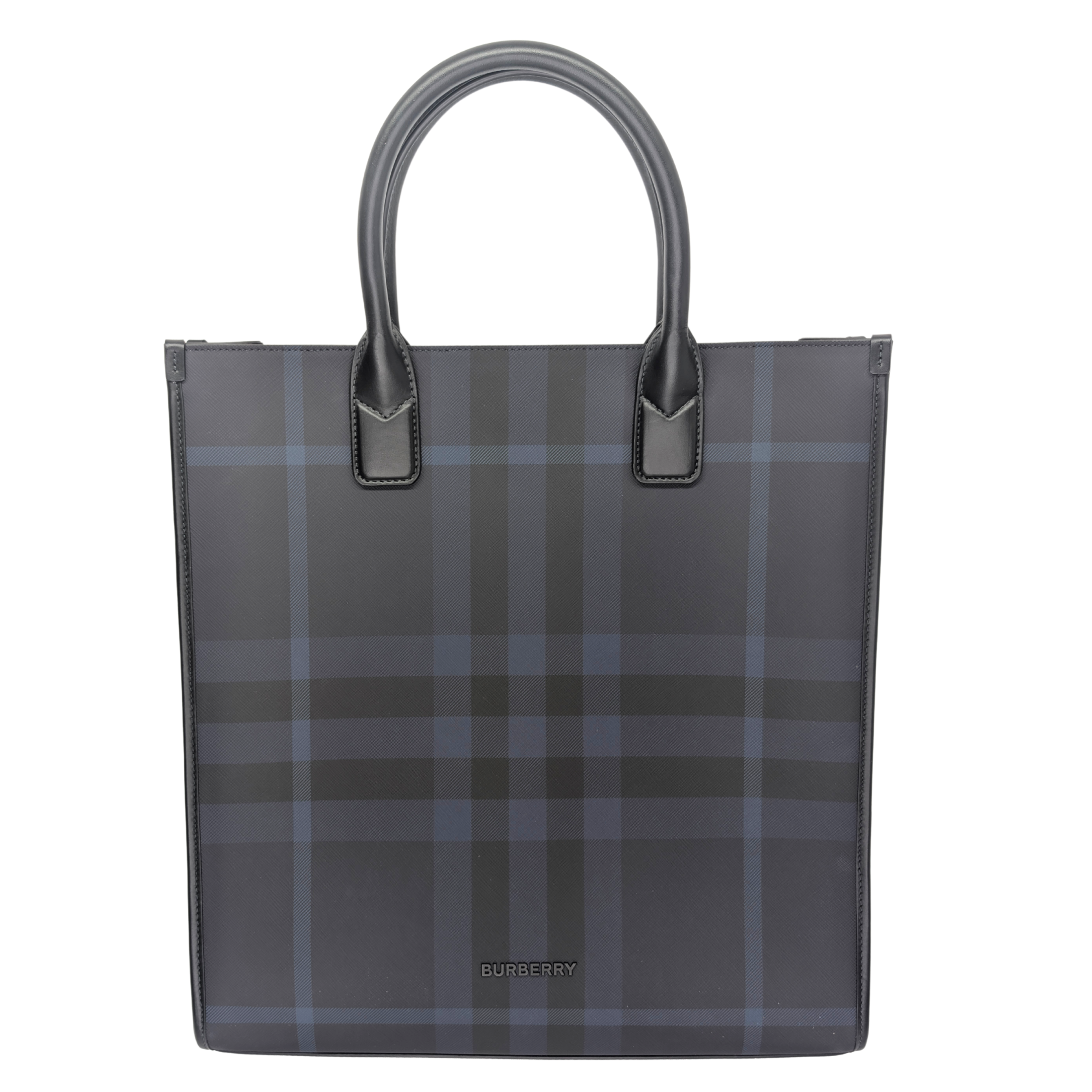 حقيبة توت Burberry Slim Vertical Denny بنقشة مربعات كحلية