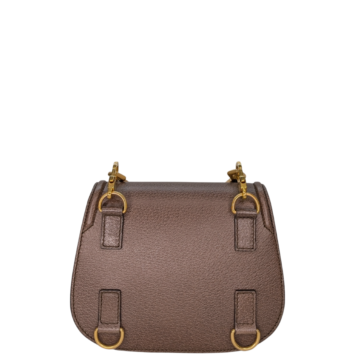 Gucci textured Animalier leather Saddle Crossbody Bag Brown