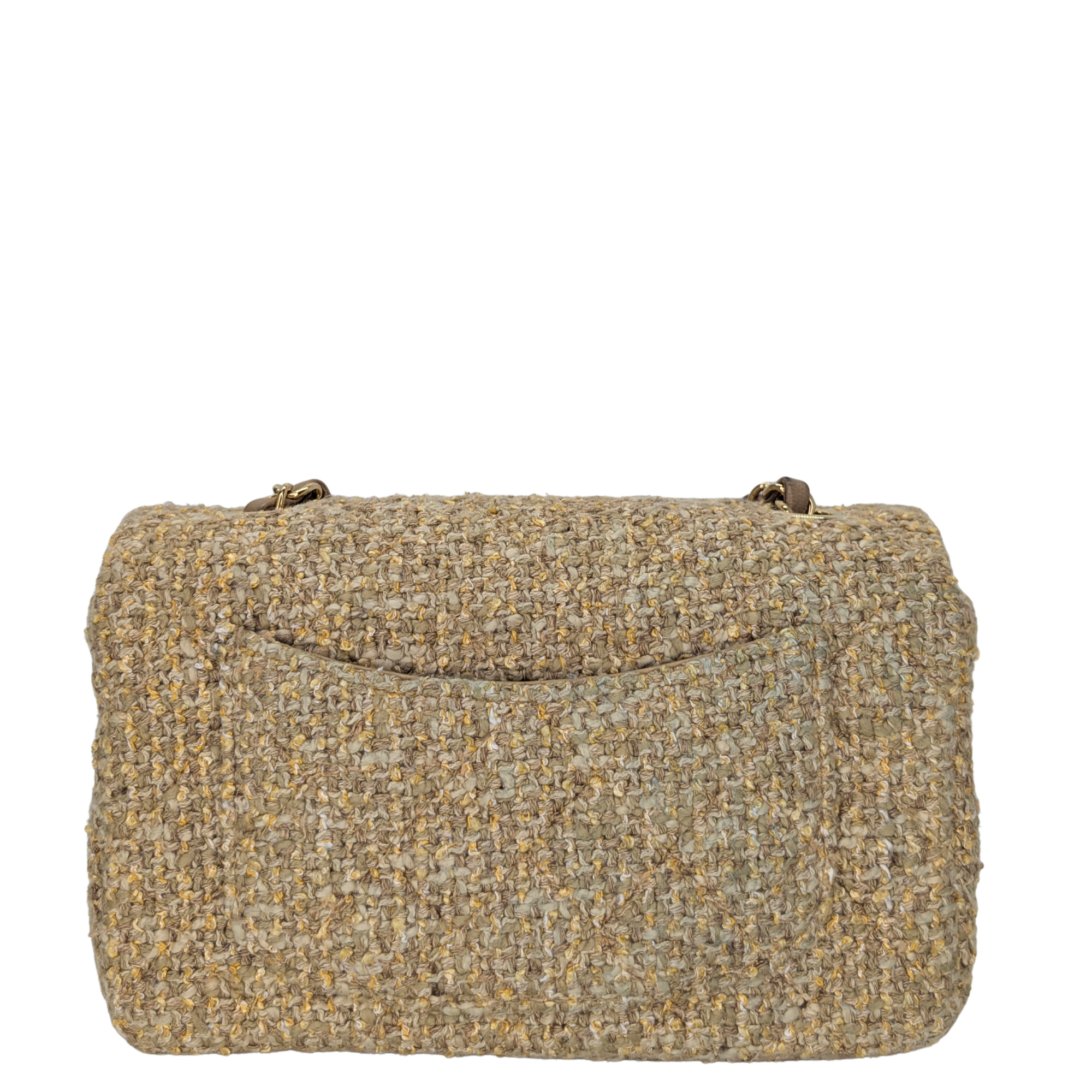 Chanel Mini Classic Tweed Handbag Beige