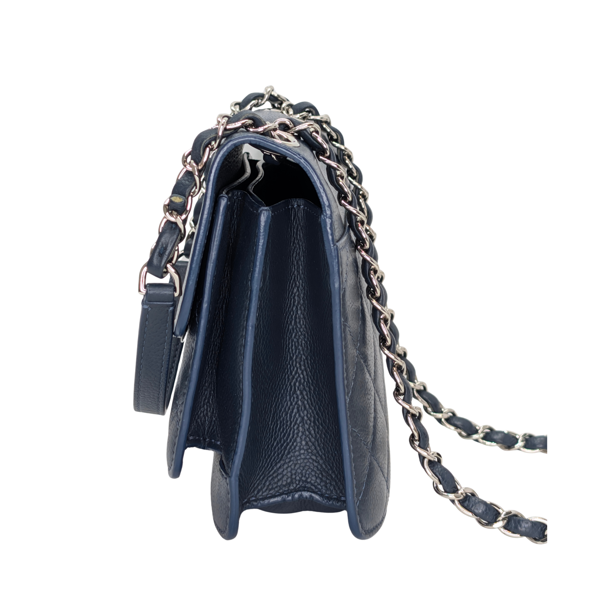 Chanel CC Box Flap Shoulder Bag Navy Blue