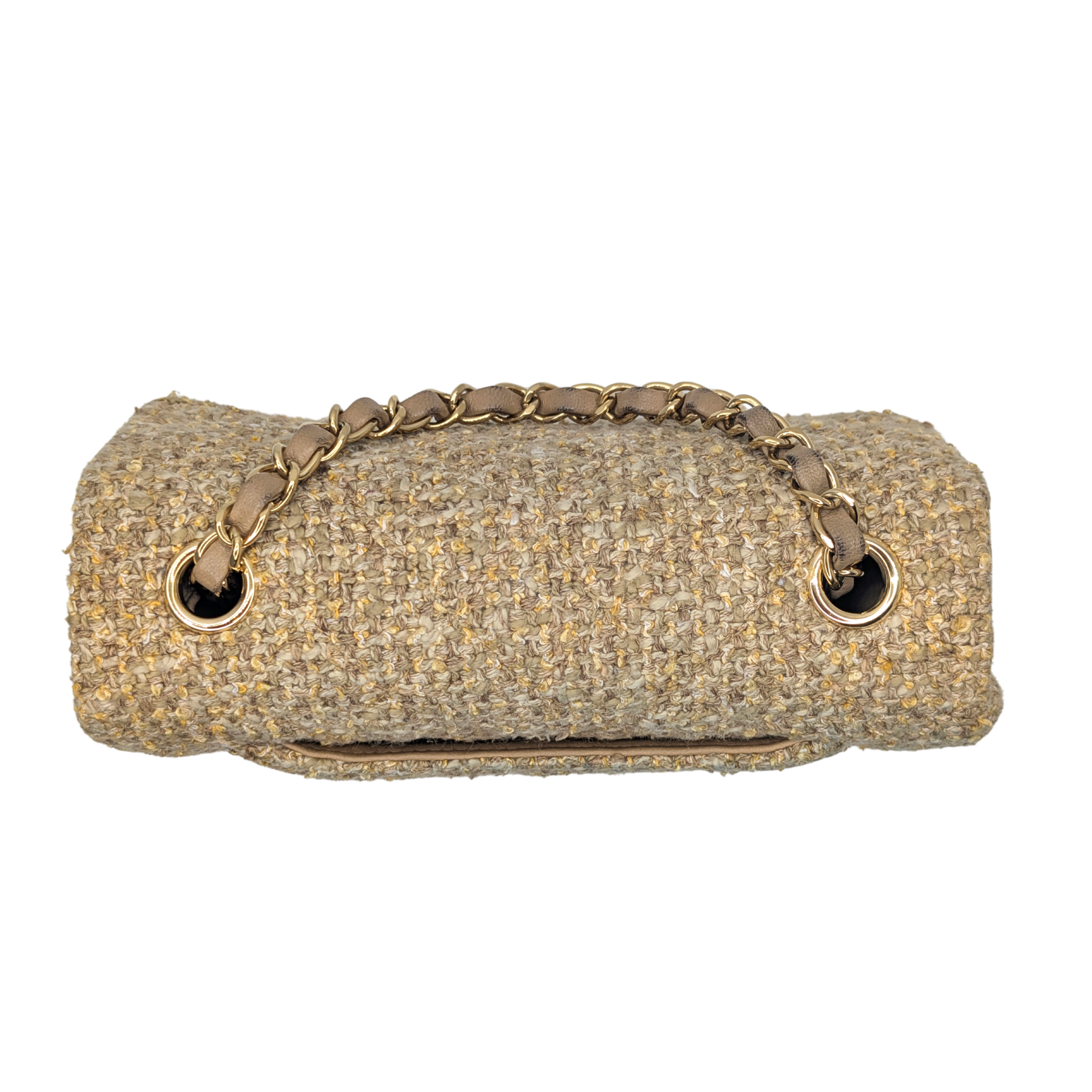 Chanel Mini Classic Tweed Handbag Beige