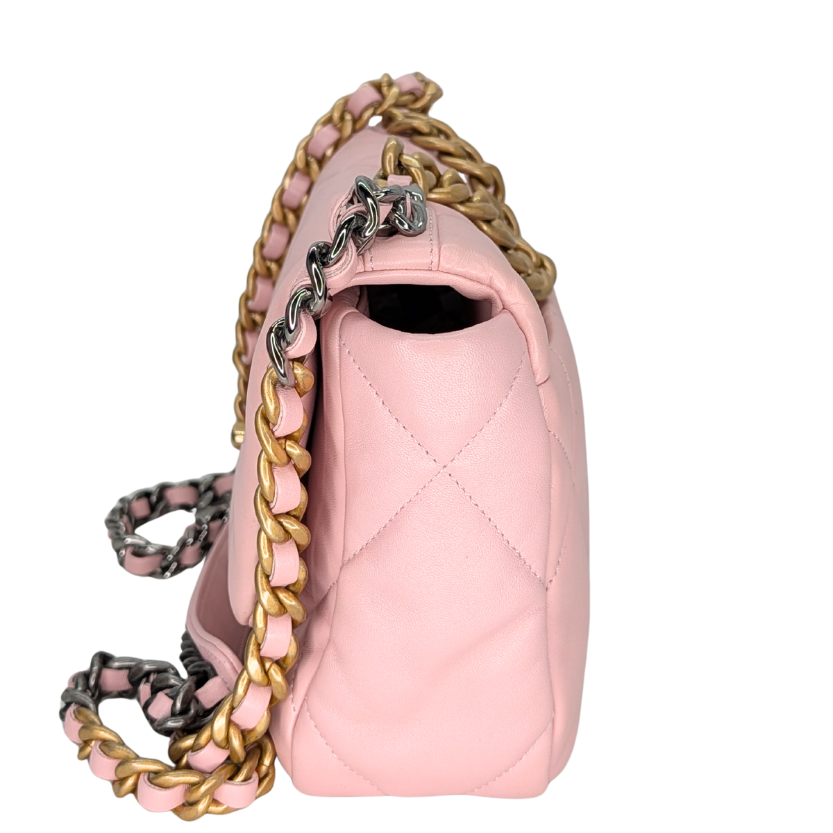 Chanel 19 Small Light Pink Lambskin Bag Microchip