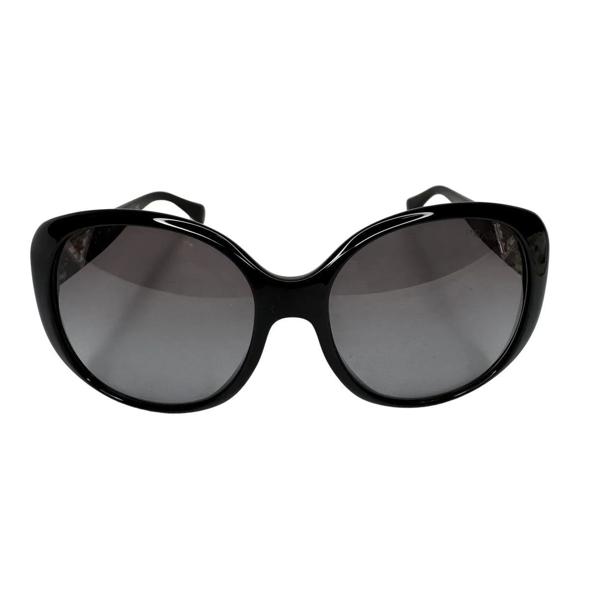 Prada SPR 150 Black Acetate Oversized Round Sunglasses - Lost Designer