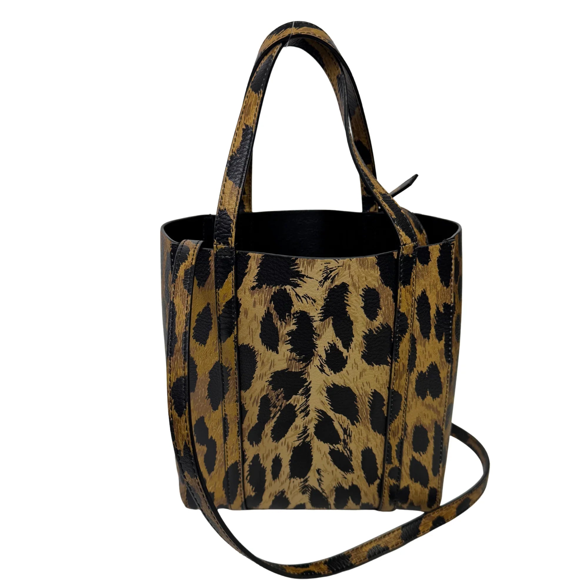 Balenciaga Calfskin Printed Leopard XXS Everyday Tote Bag w Strap - Lost Designer