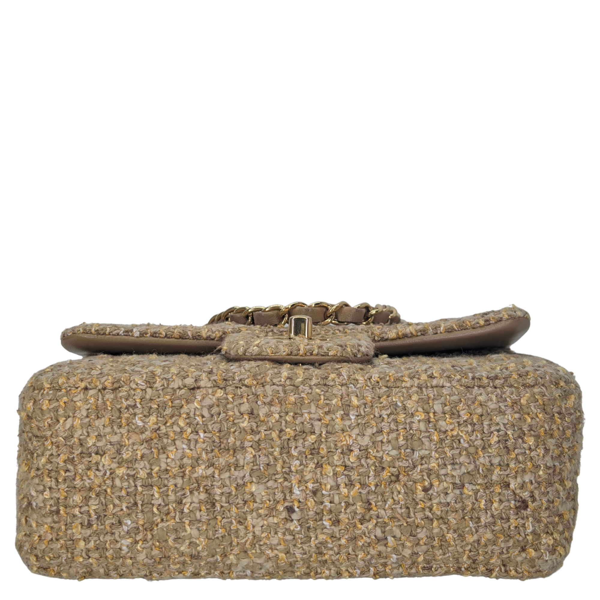 Chanel Mini Classic Tweed Handbag Beige