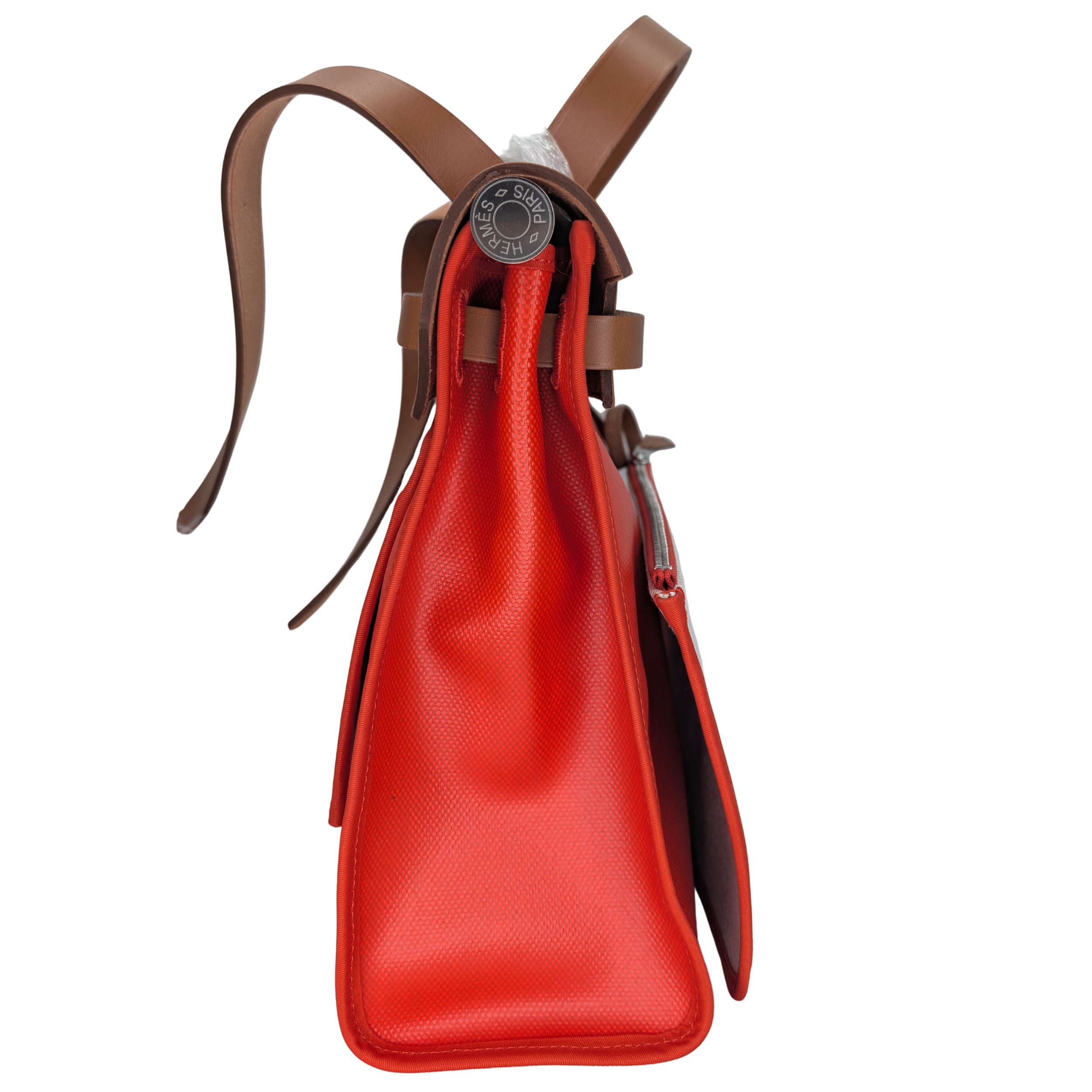 Hermes Herbag 31 Berline Canvas Hunter Orange ختم U