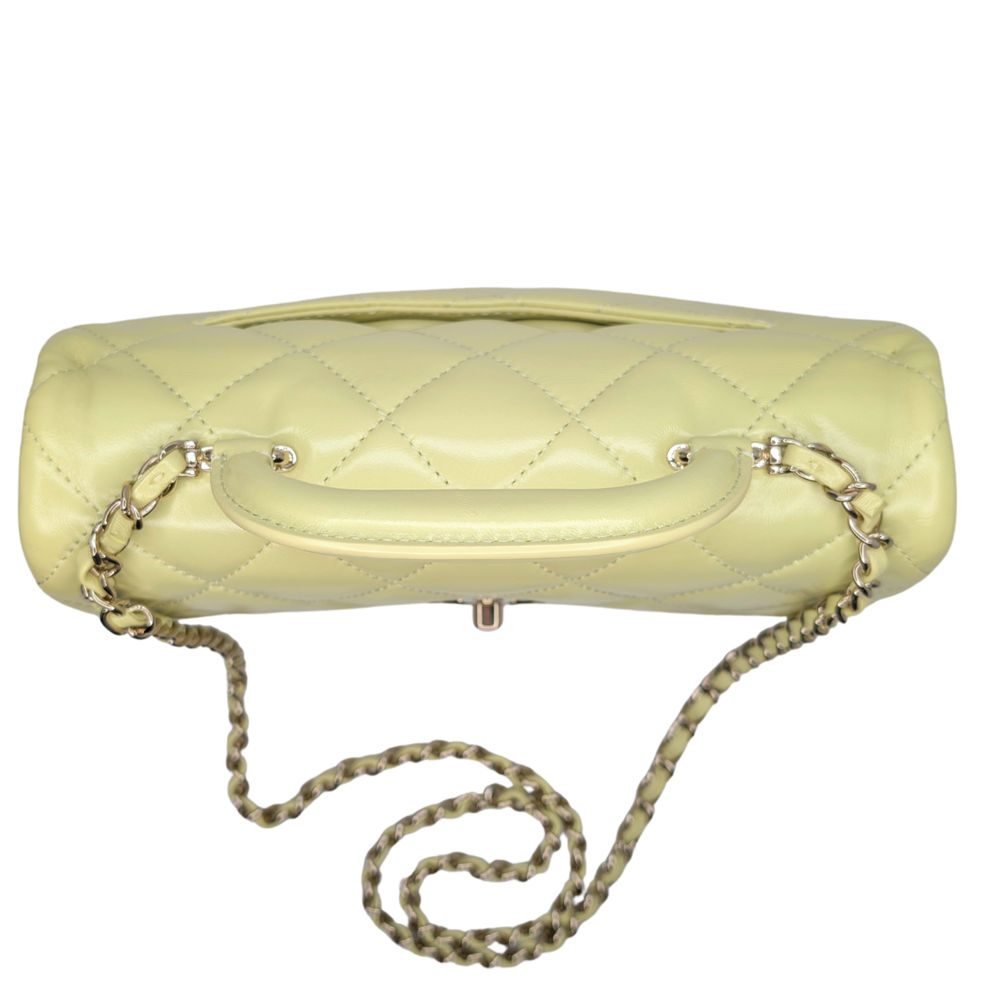 Chanel Mini Rectangular Top Handle Flap Bag Yellow