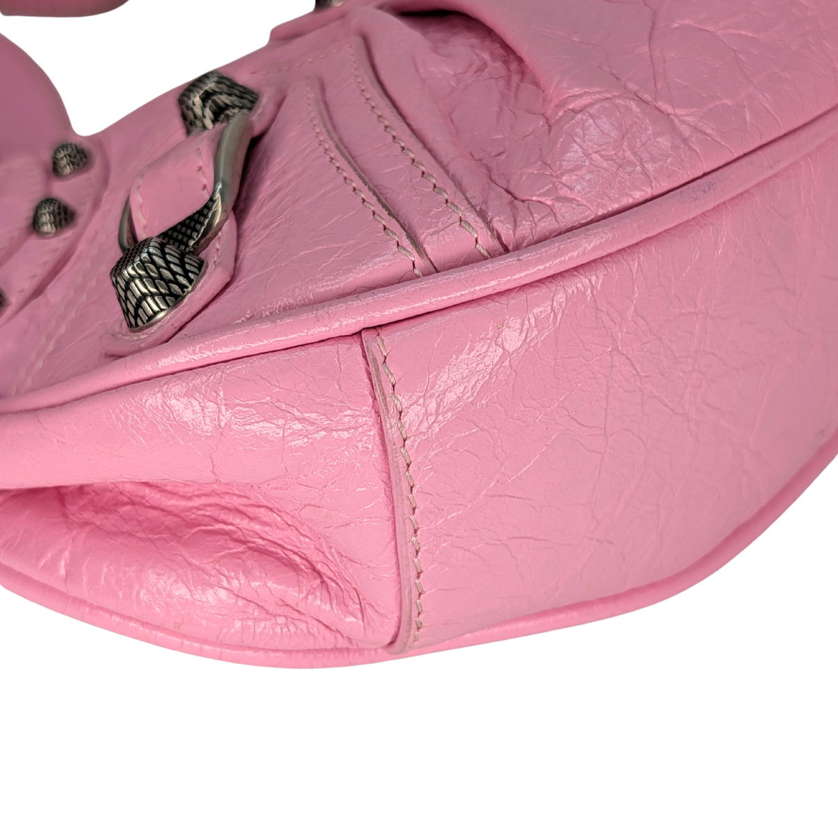 Balenciaga Leather Le Cagole Shoulder Bag XS Pink