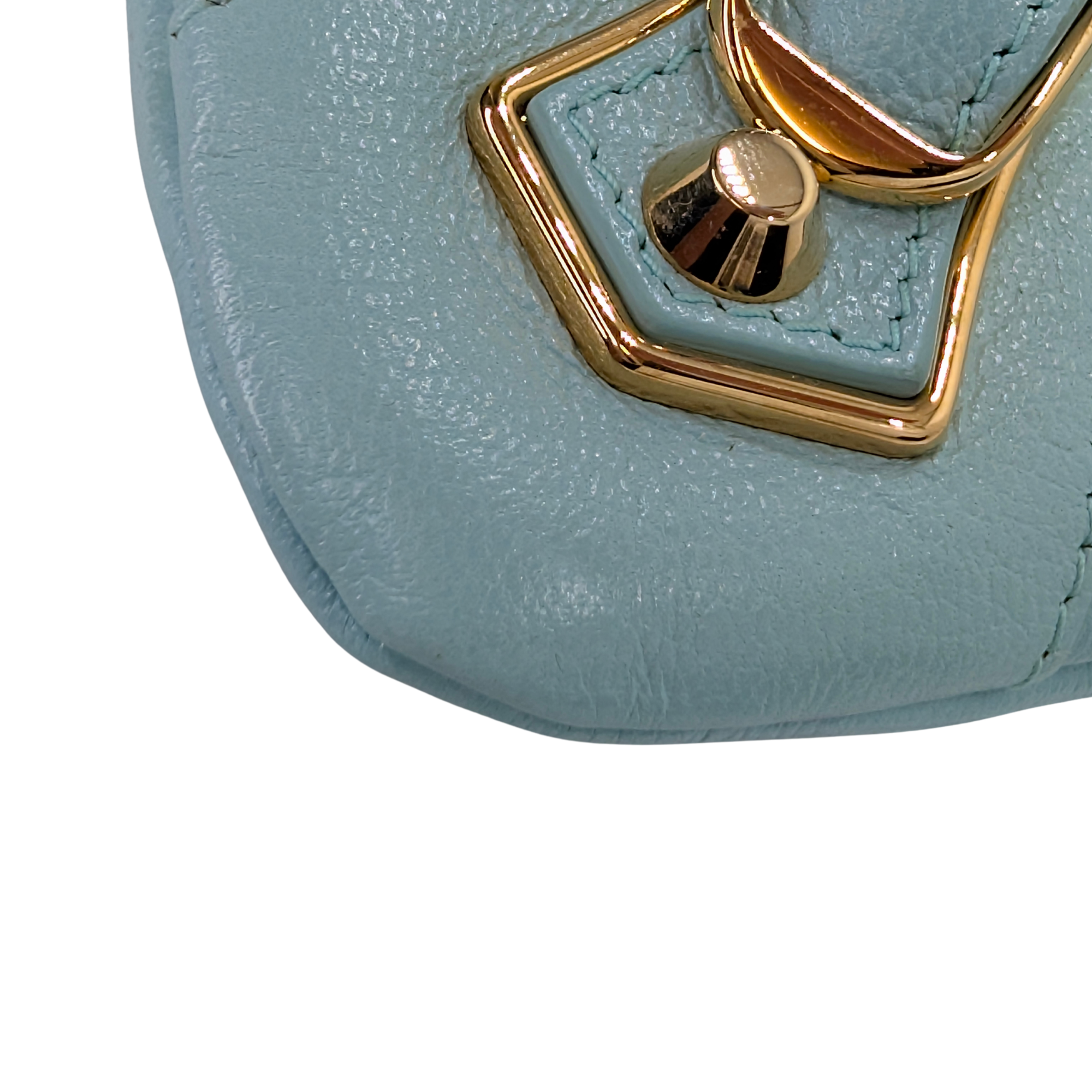 Balenciaga City Envelope Clutch Bag on chain Light Blue