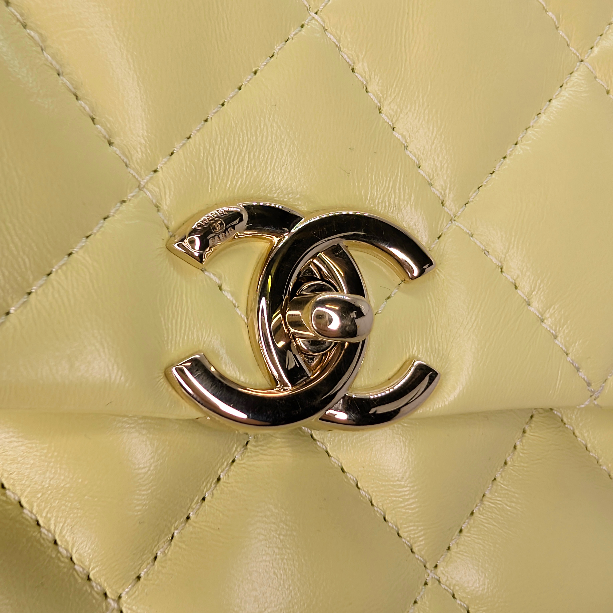 Chanel Mini Rectangular Top Handle Flap Bag Yellow