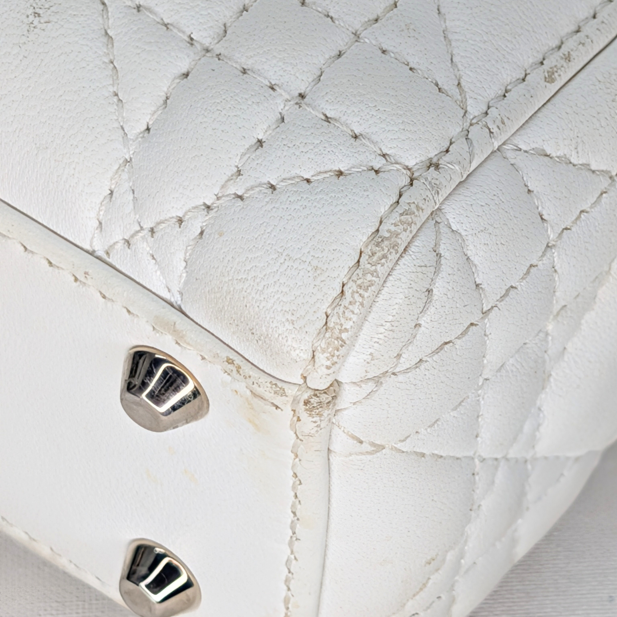 Dior Cannage Mini Lady Bag White