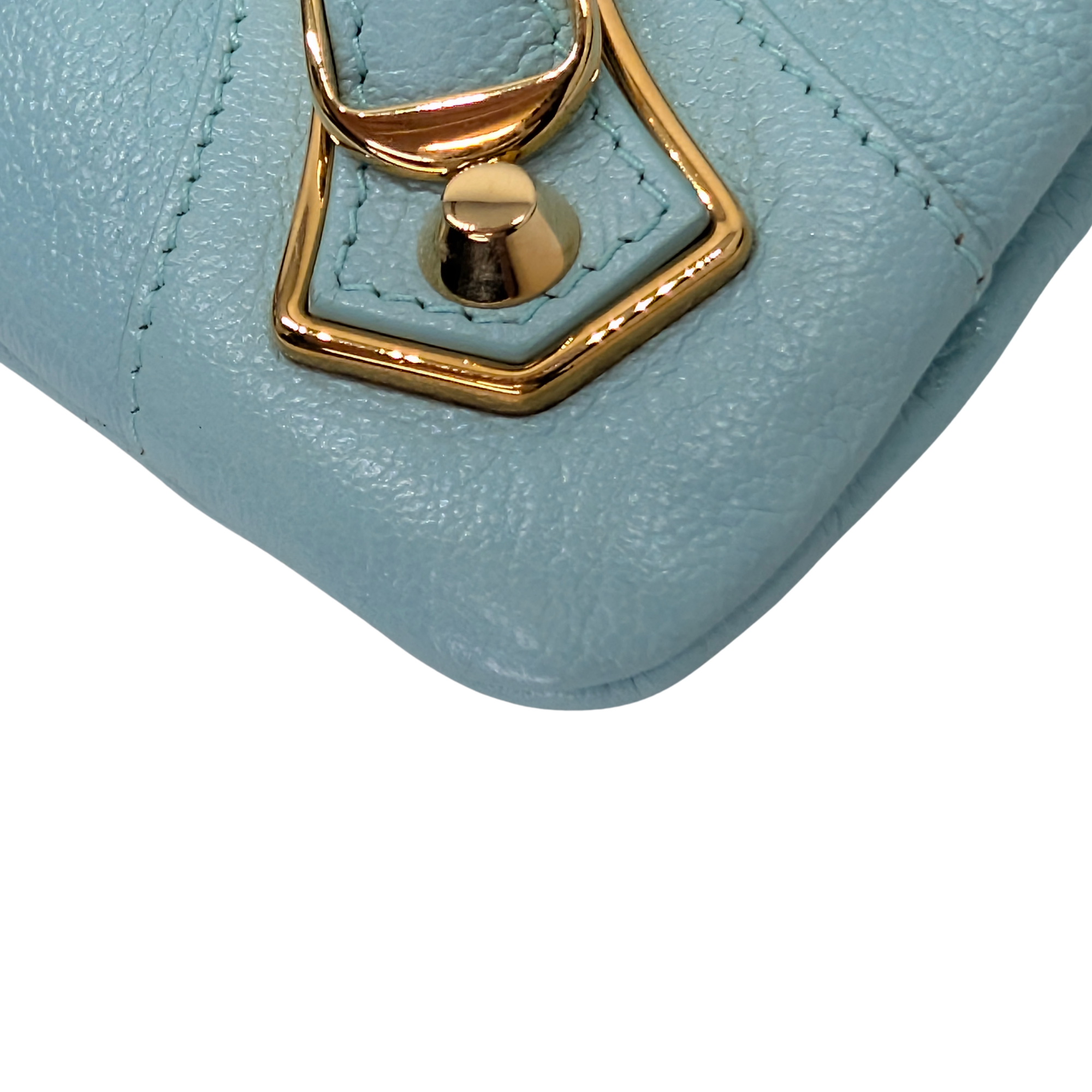 Balenciaga City Envelope Clutch Bag on chain Light Blue