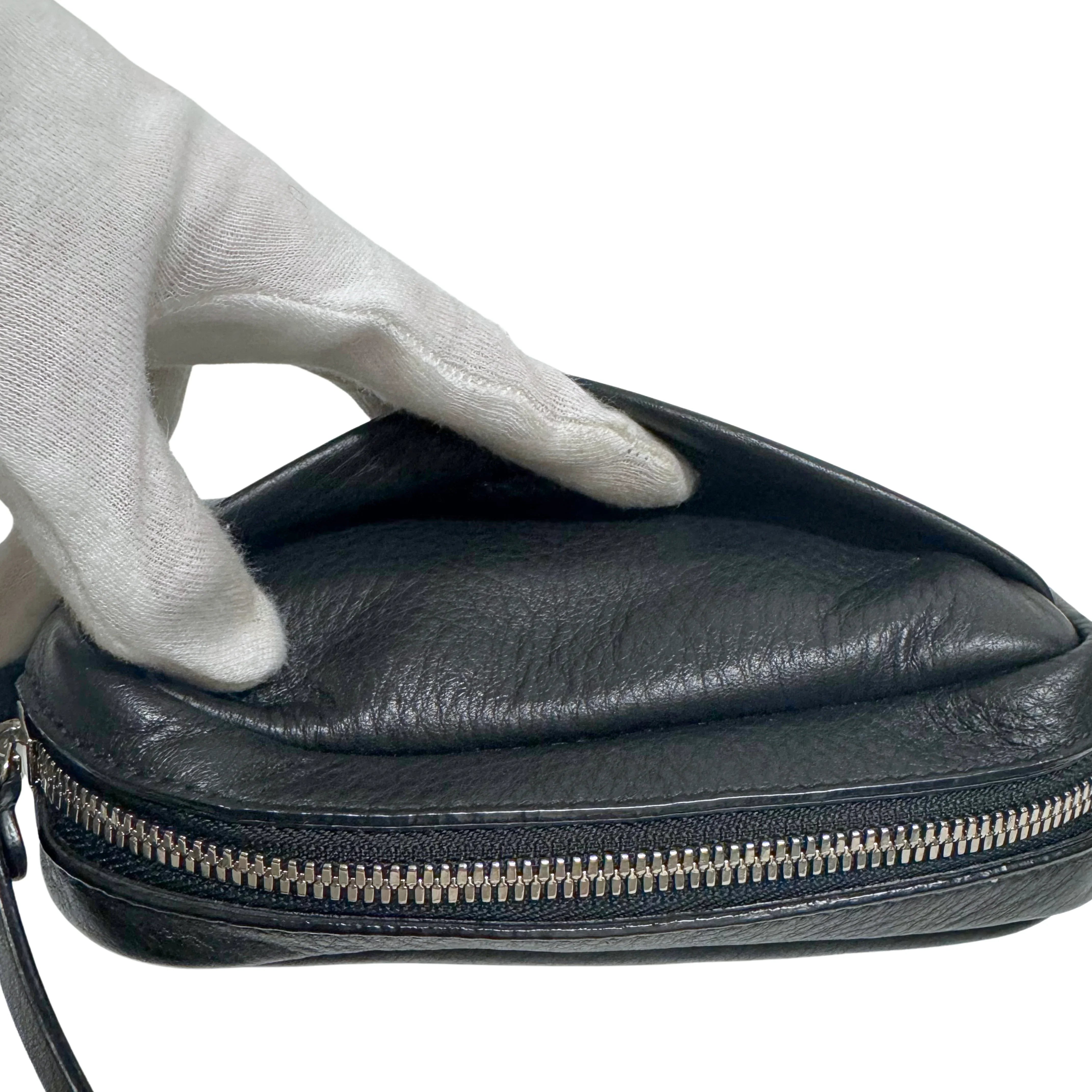BALENCIAGA Calfskin Logo Everyday Camera Bag /Black - Lost Designer