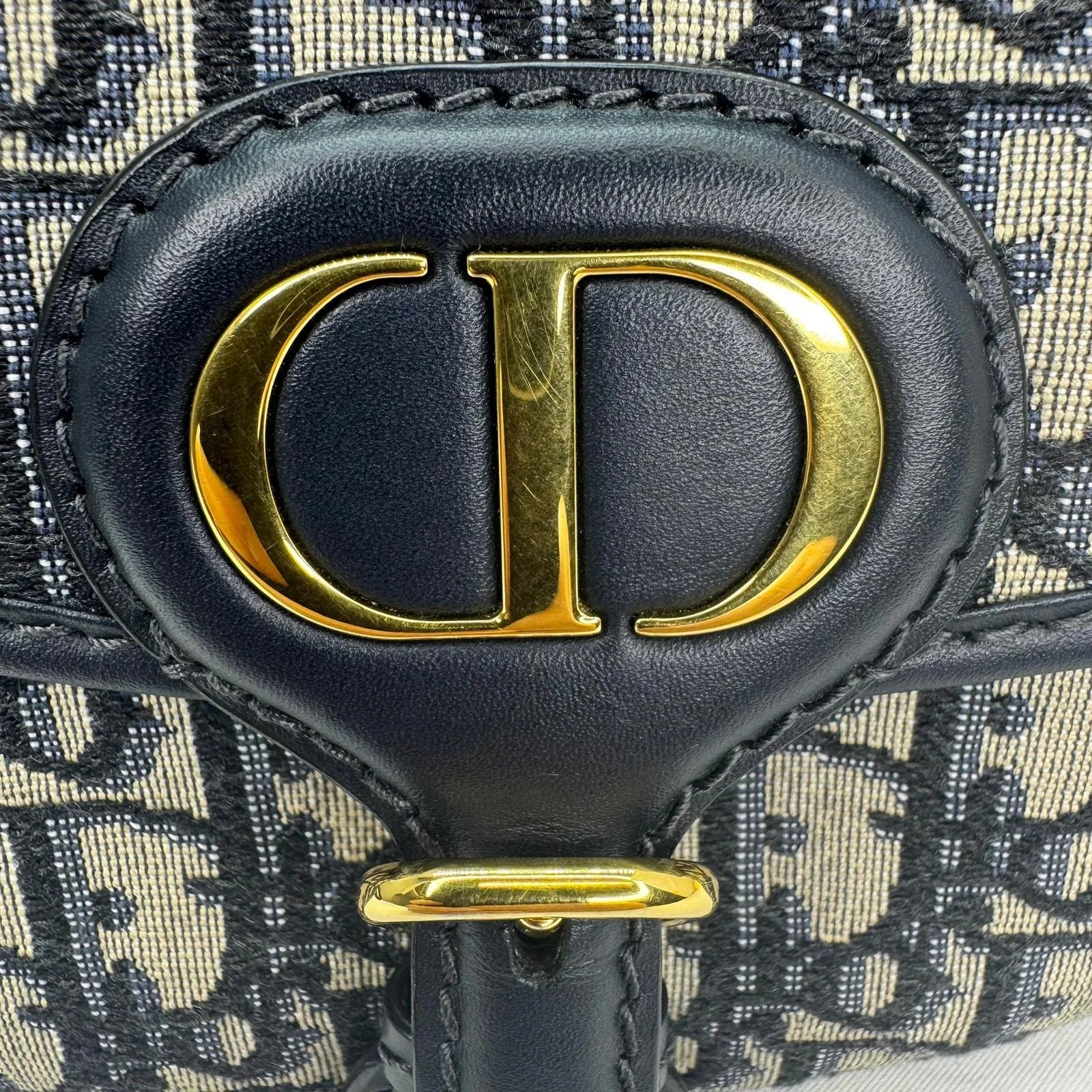 Christian Dior Oblique Small Bobby Flap Shoulder Bag Beige/Black - Lost Designer