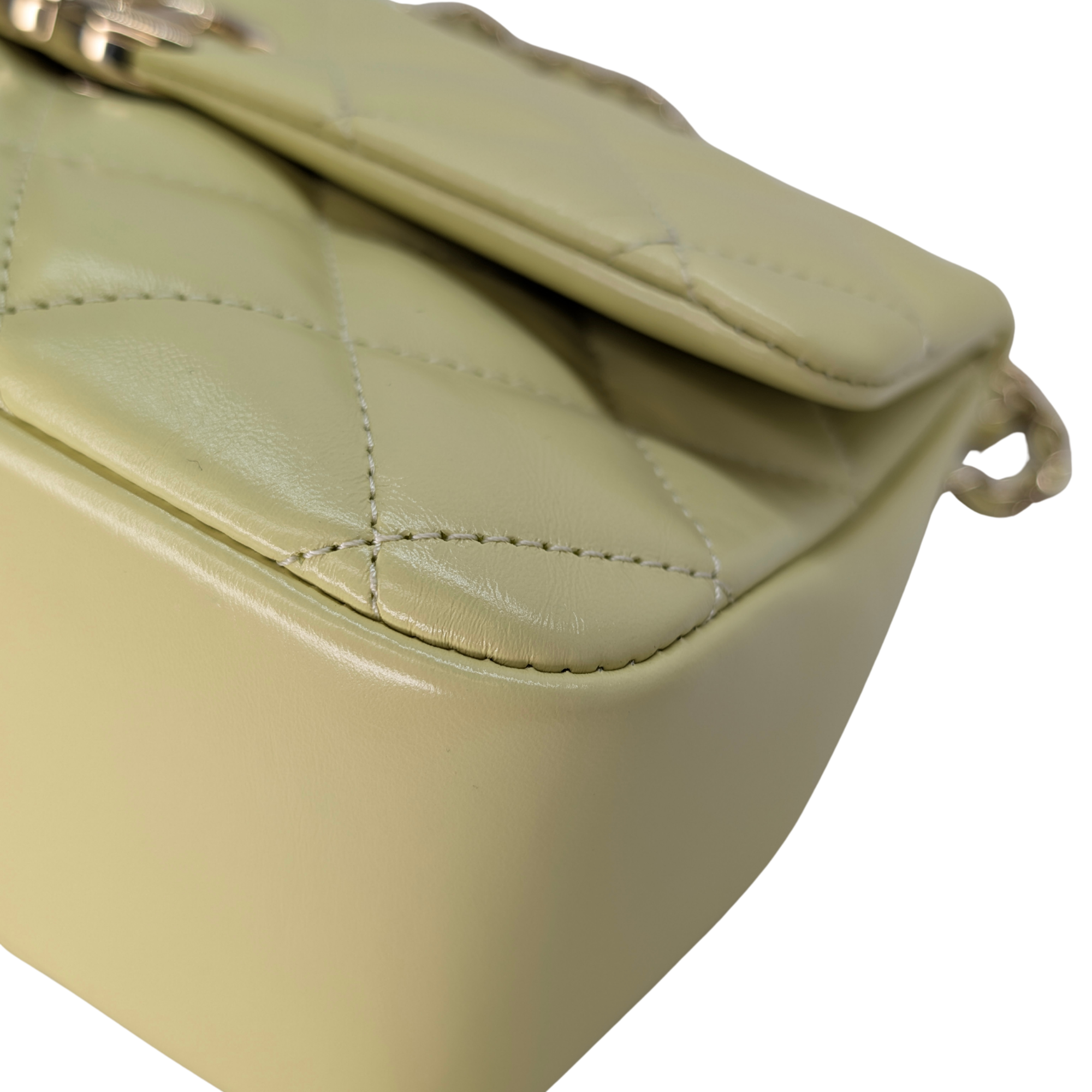 Chanel Mini Rectangular Top Handle Flap Bag Yellow