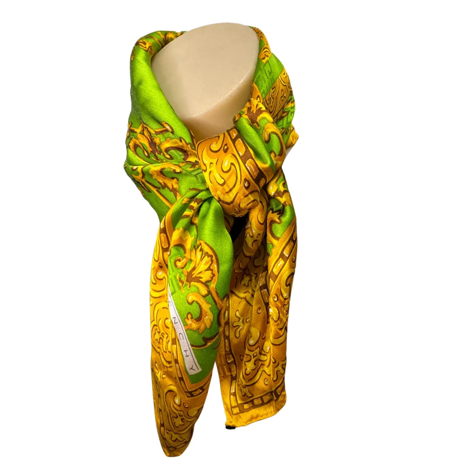 Givenchy Silk Scarf Green & Yellow - Lost Designer