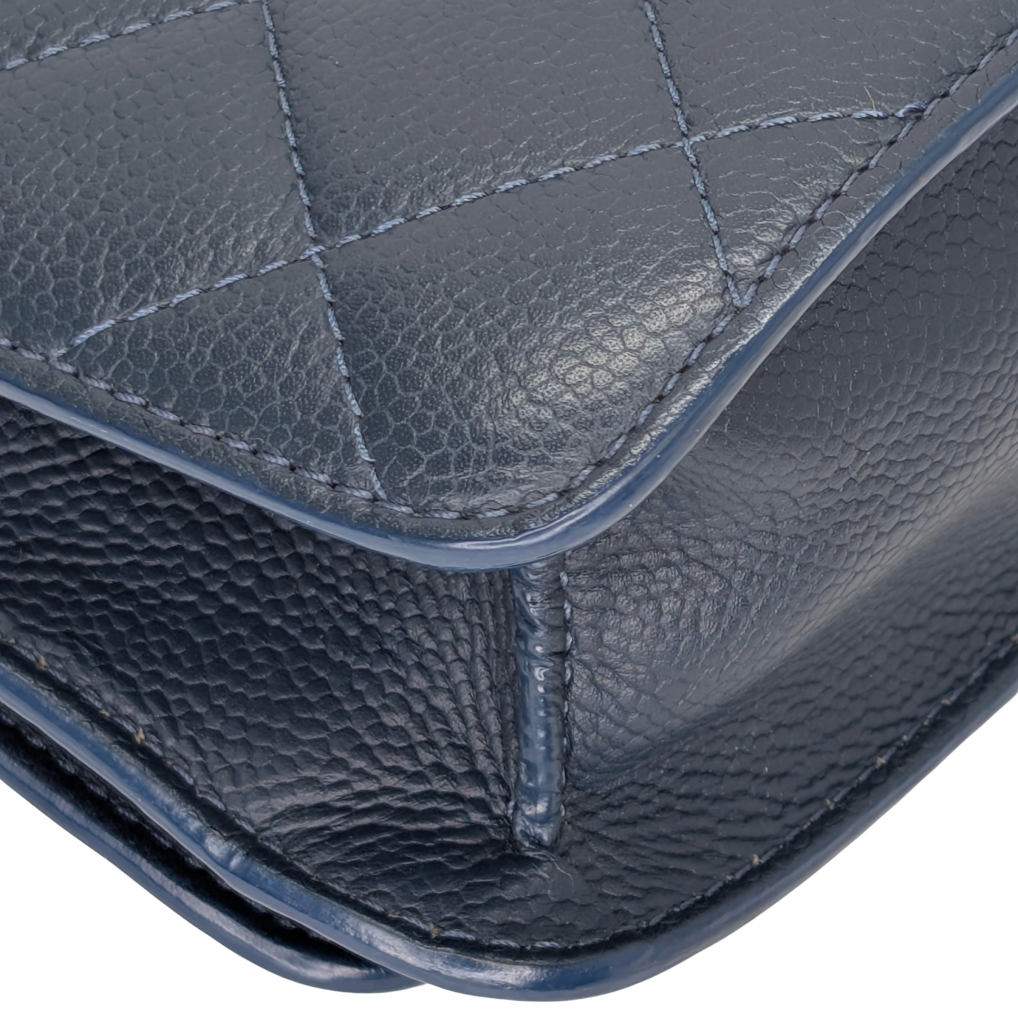 Chanel CC Box Flap Shoulder Bag Navy Blue