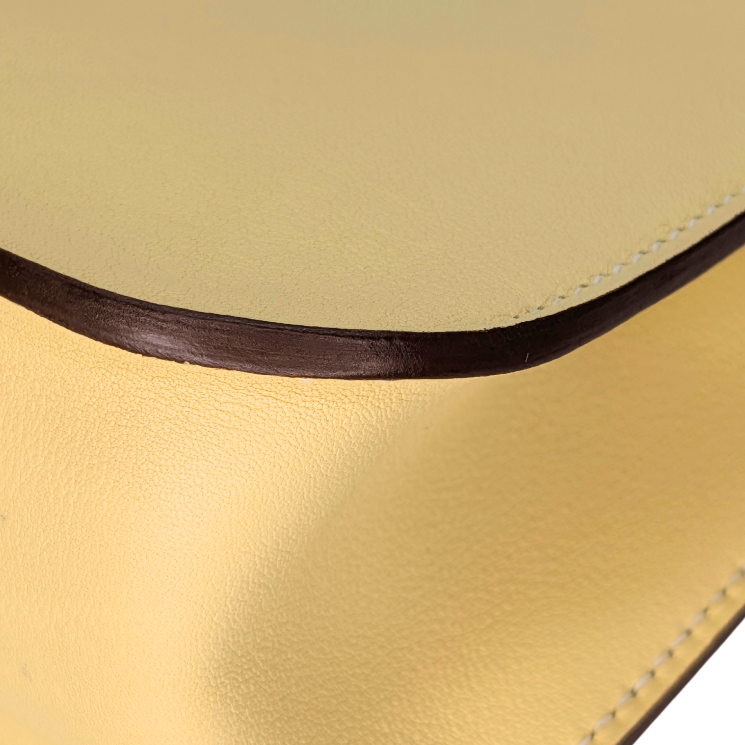 Hermes Mini Halzan 22 Swift Jaune Poussin SHW Stamp X