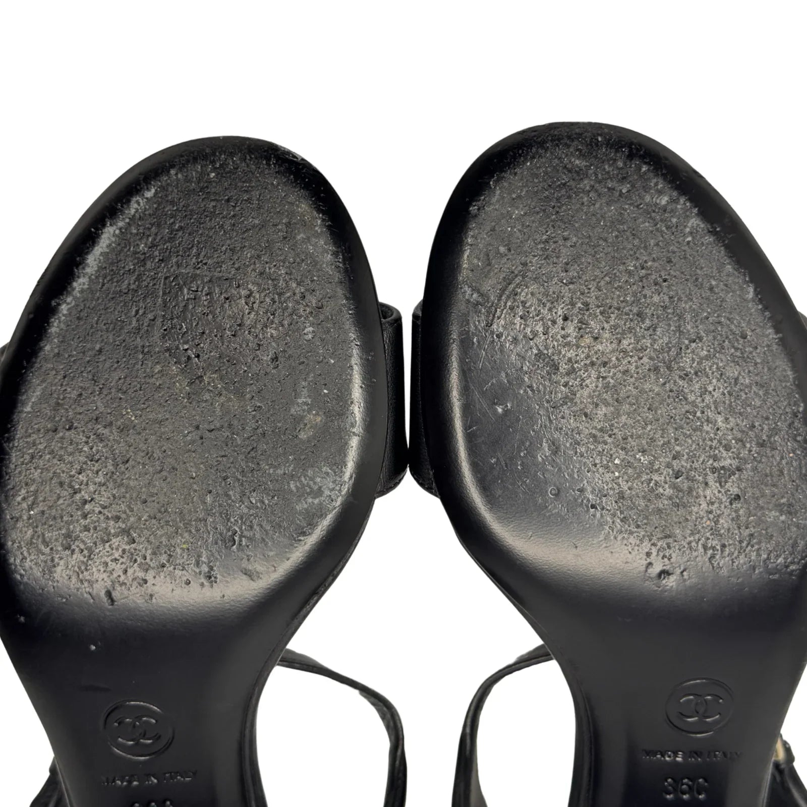 Chanel Black Lambskin Leather Classic Sandals – Size 36C - Lost Designer