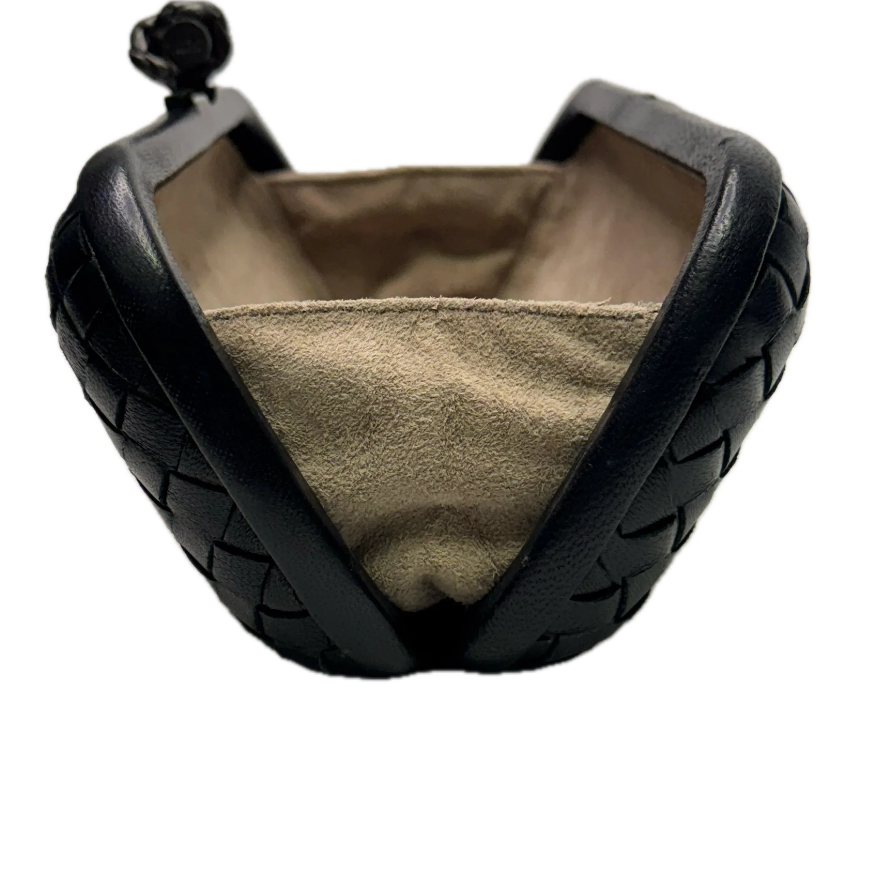 Bottega Veneta Intrecciato Leather Long Knot Clutch Black - Lost Designer