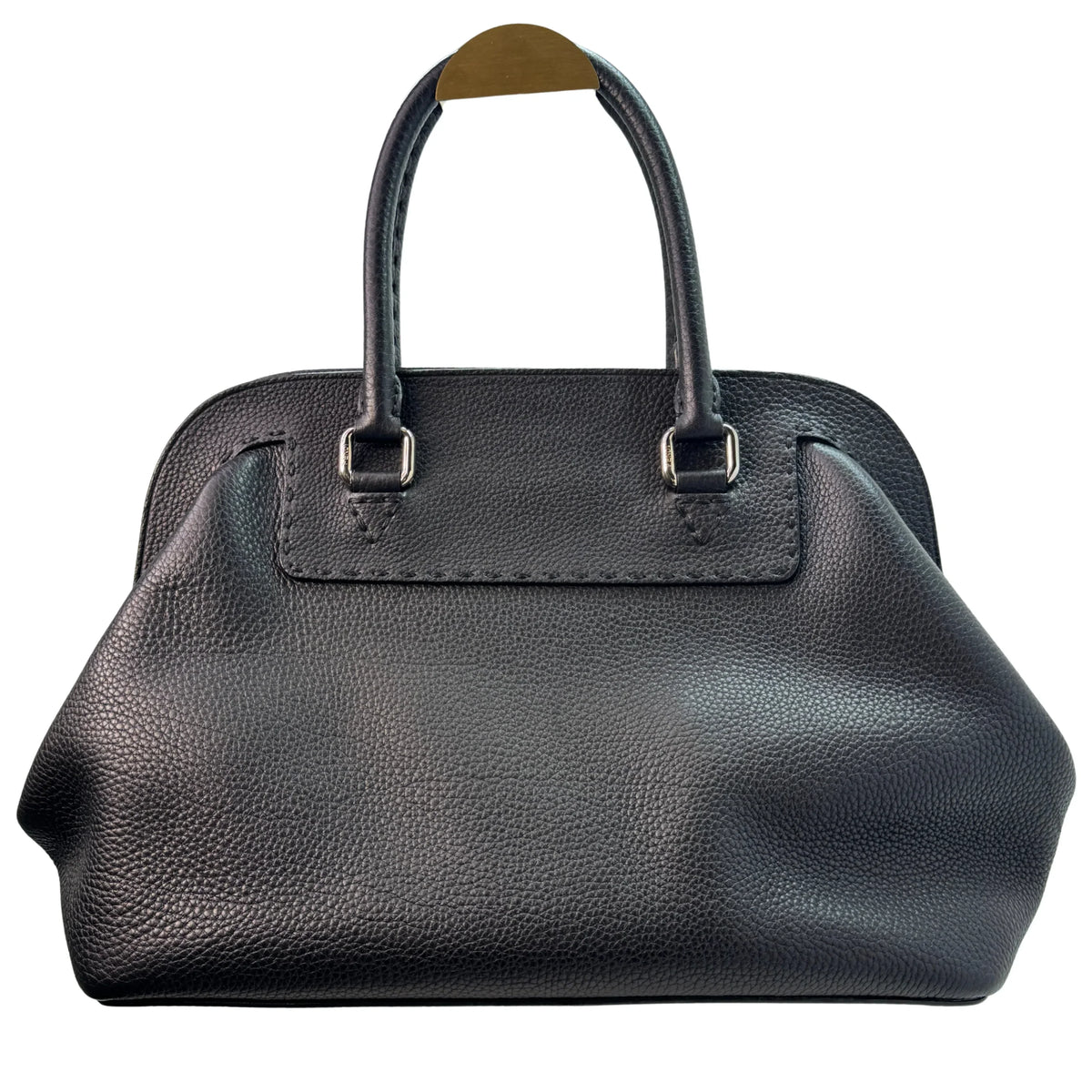 Fendi Cuoio Romano Selleria Adele 1328 Bag Black - Lost Designer