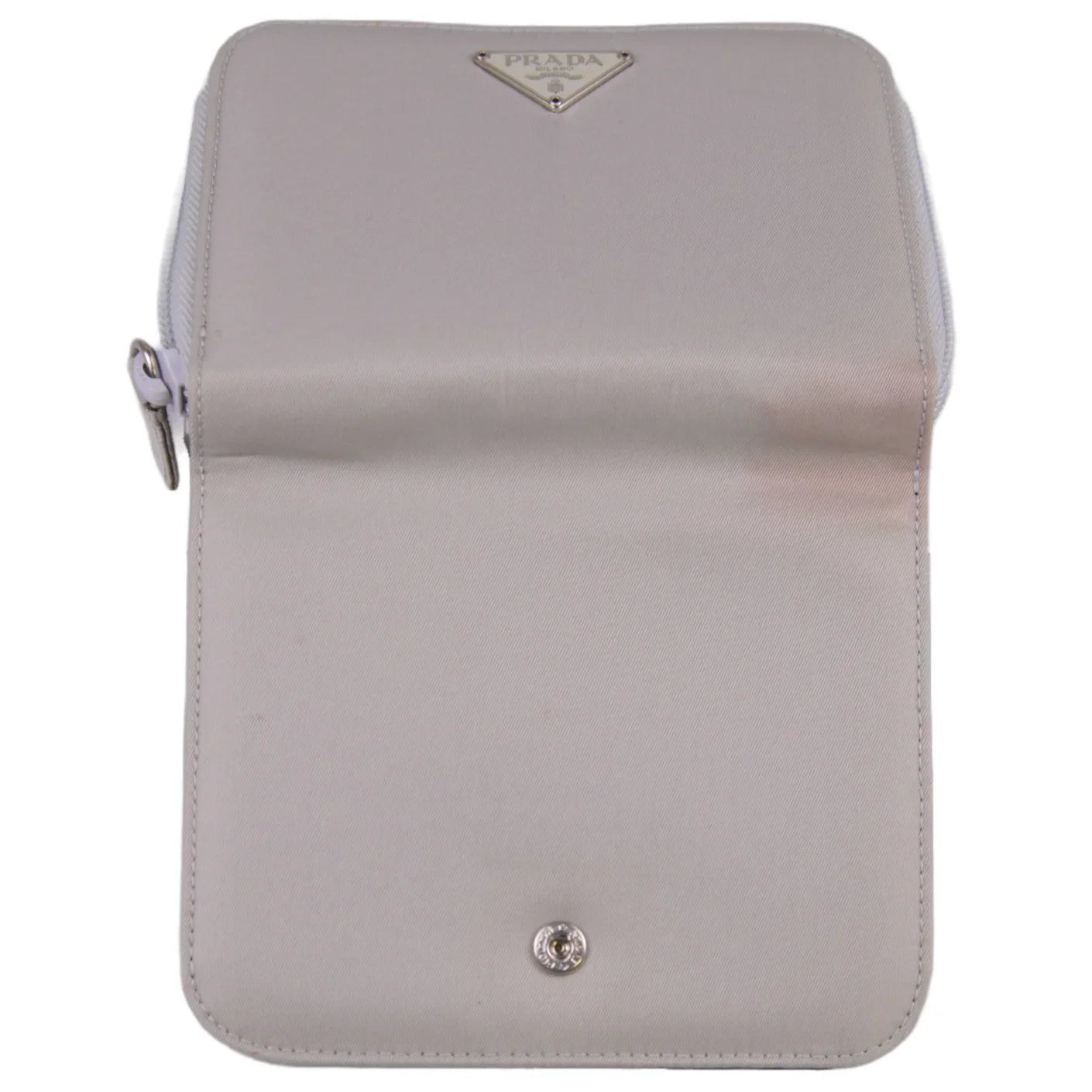 Prada Tessuto Nylon Zip Fold Wallet Grey - Lost Designer