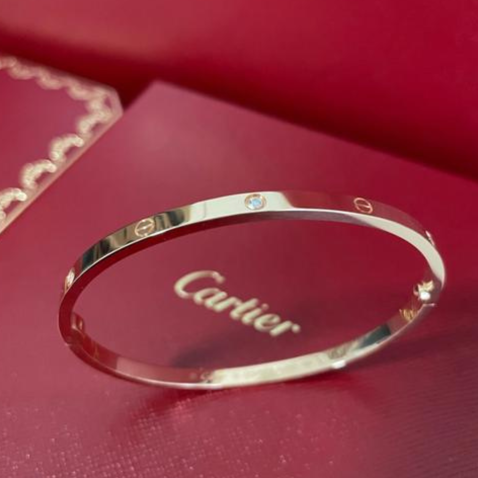 Cartier Love jewellery used for bracelet sizing guide