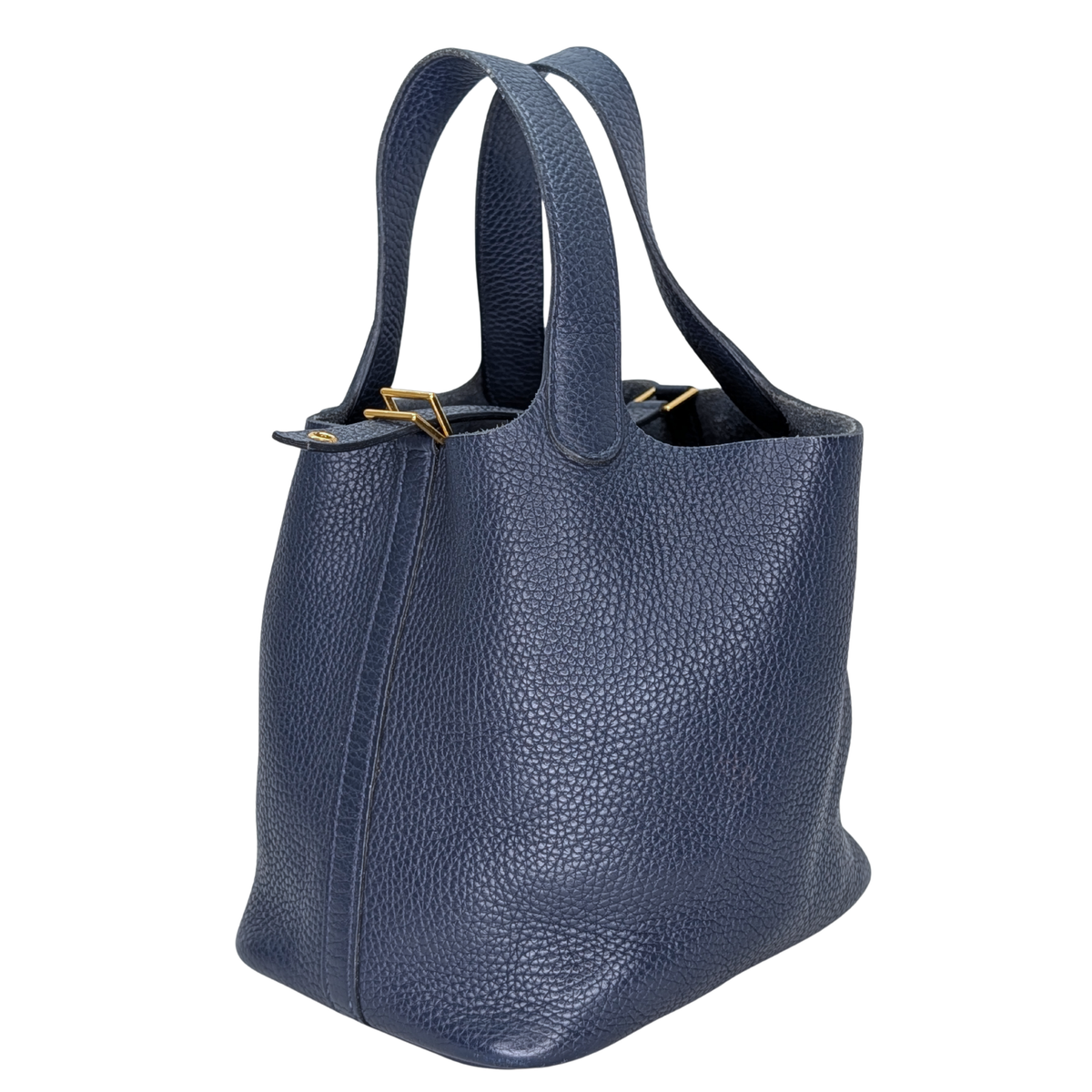 Hermes Picotin 18 Clemence Dark Blue GHW Stamp B