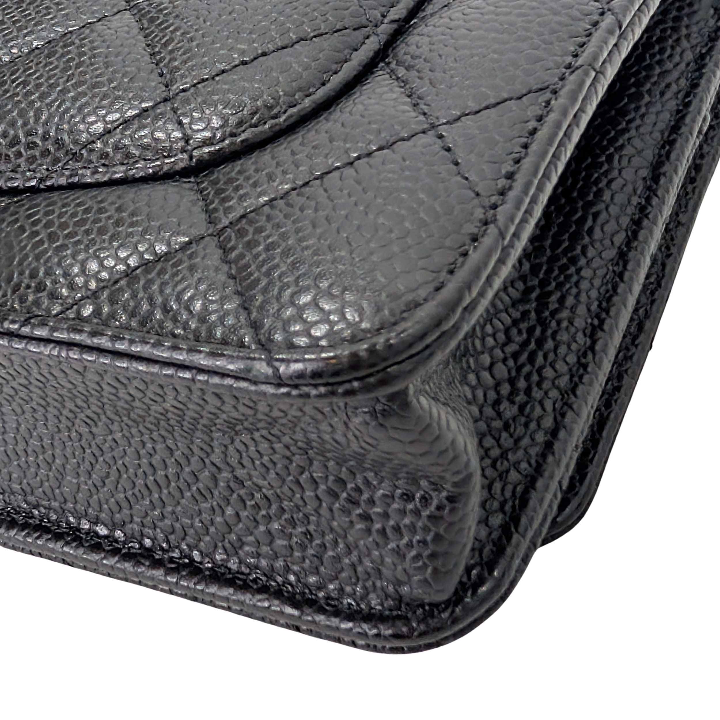 Chanel WOC Wallet on Chain Caviar Black GHW Microchip