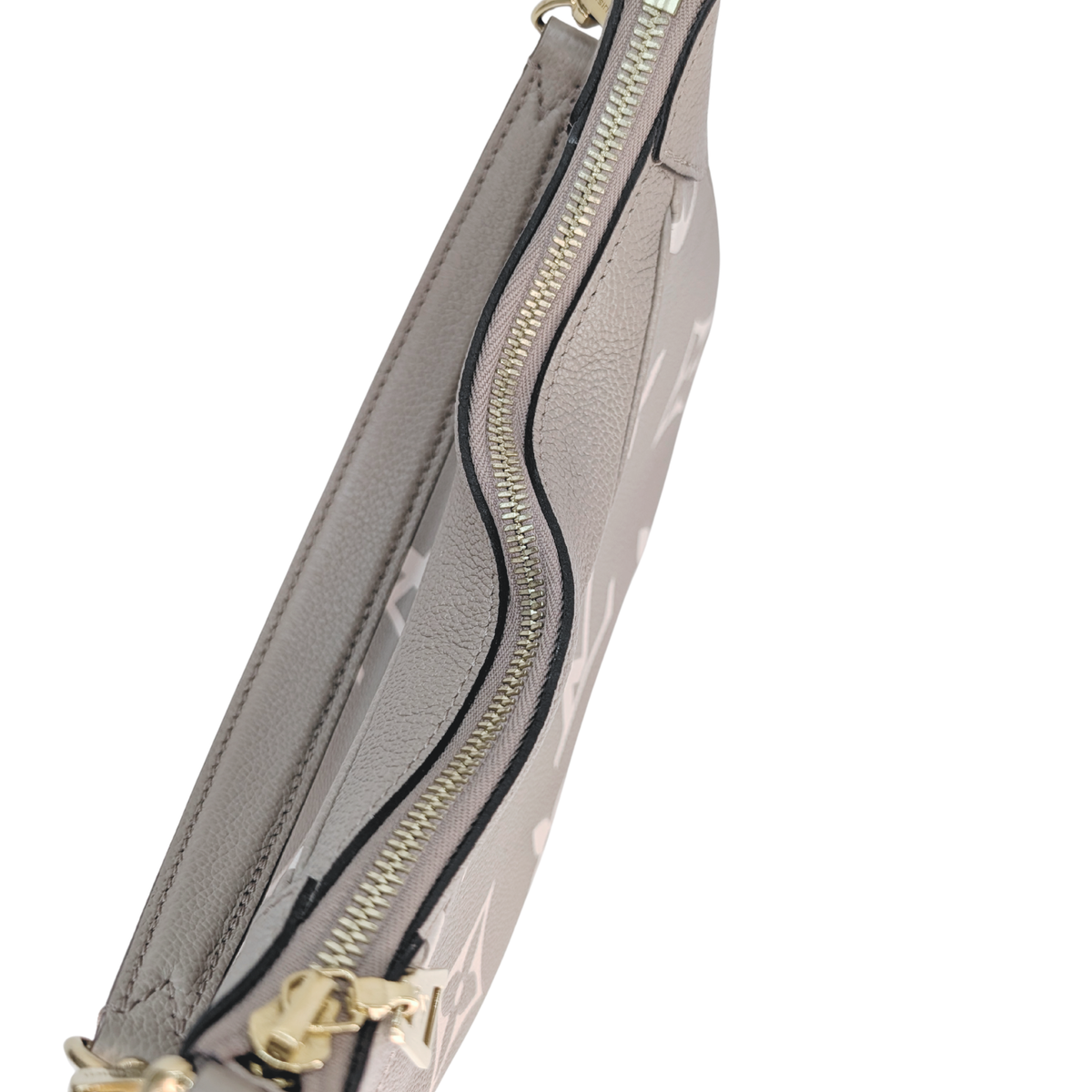 Louis Vuitton Bagatelle Monogram empreinte Leather Bicolor Grey/Crème Beige