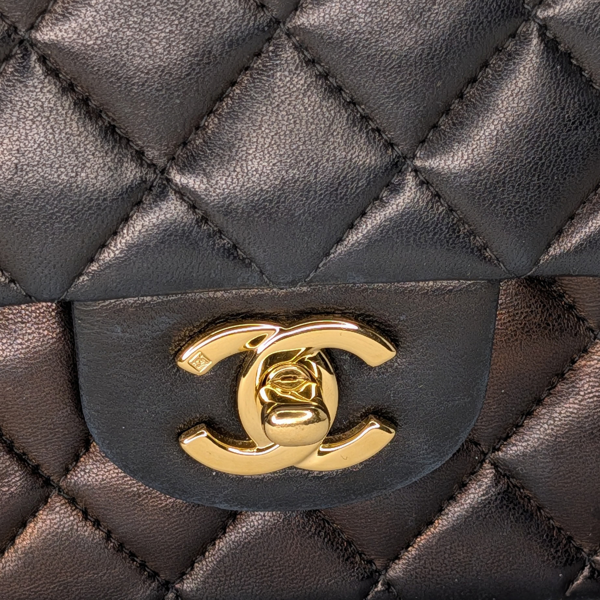 Chanel Vintage Classic Double Flap Medium Lambskin Black