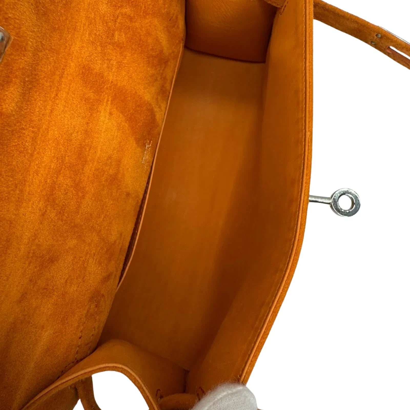 Hermès Kelly Pochette Orange H Veau Doblis Suede PWH ☐ I Stamp - Lost Designer