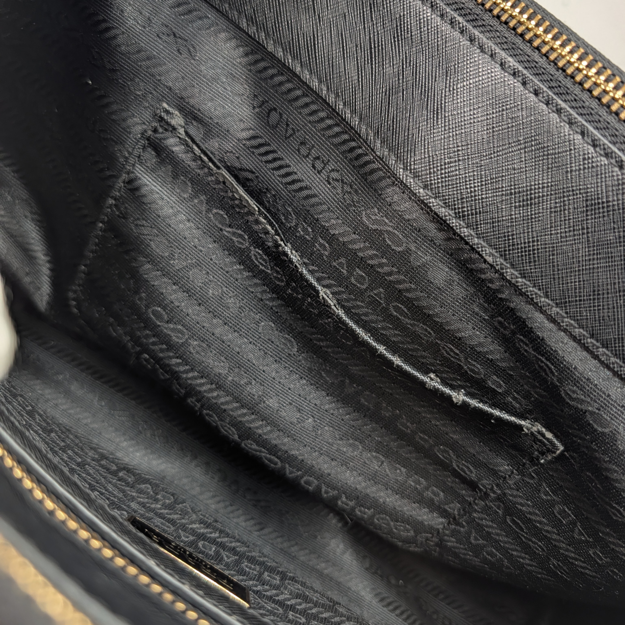 Prada Saffiano Galleria Double Zip Black