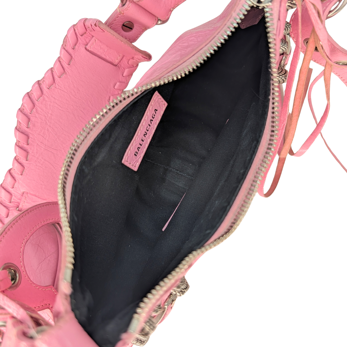 Balenciaga Leather Le Cagole Shoulder Bag XS Pink