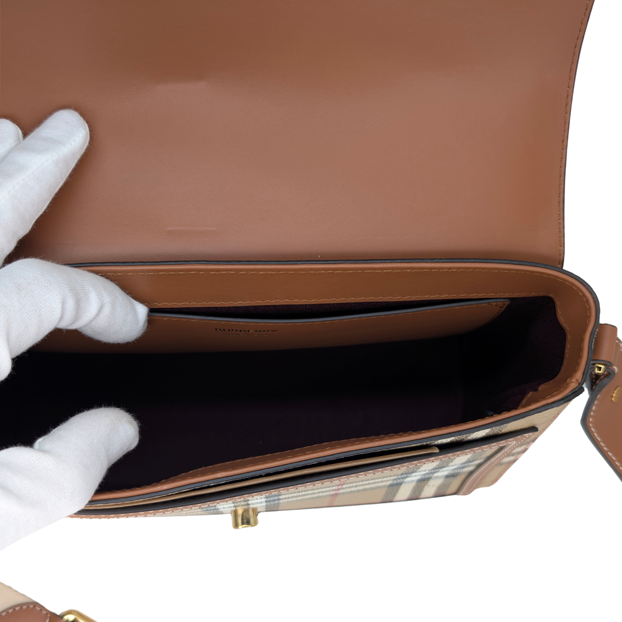 Burberry Note Check Crossbody Bag