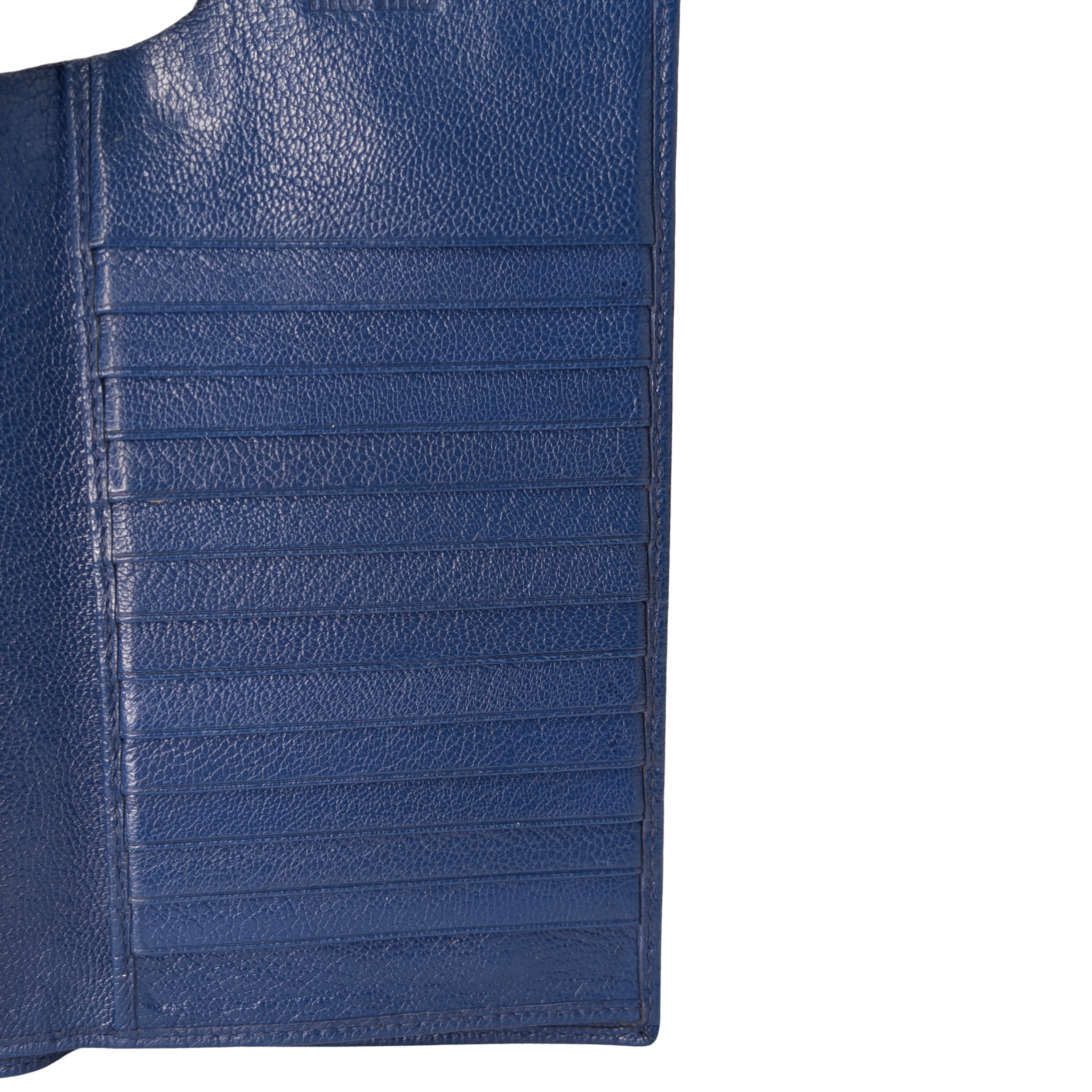 Miu Miu Madras Flap Long Wallet من الجلد باللون الأزرق