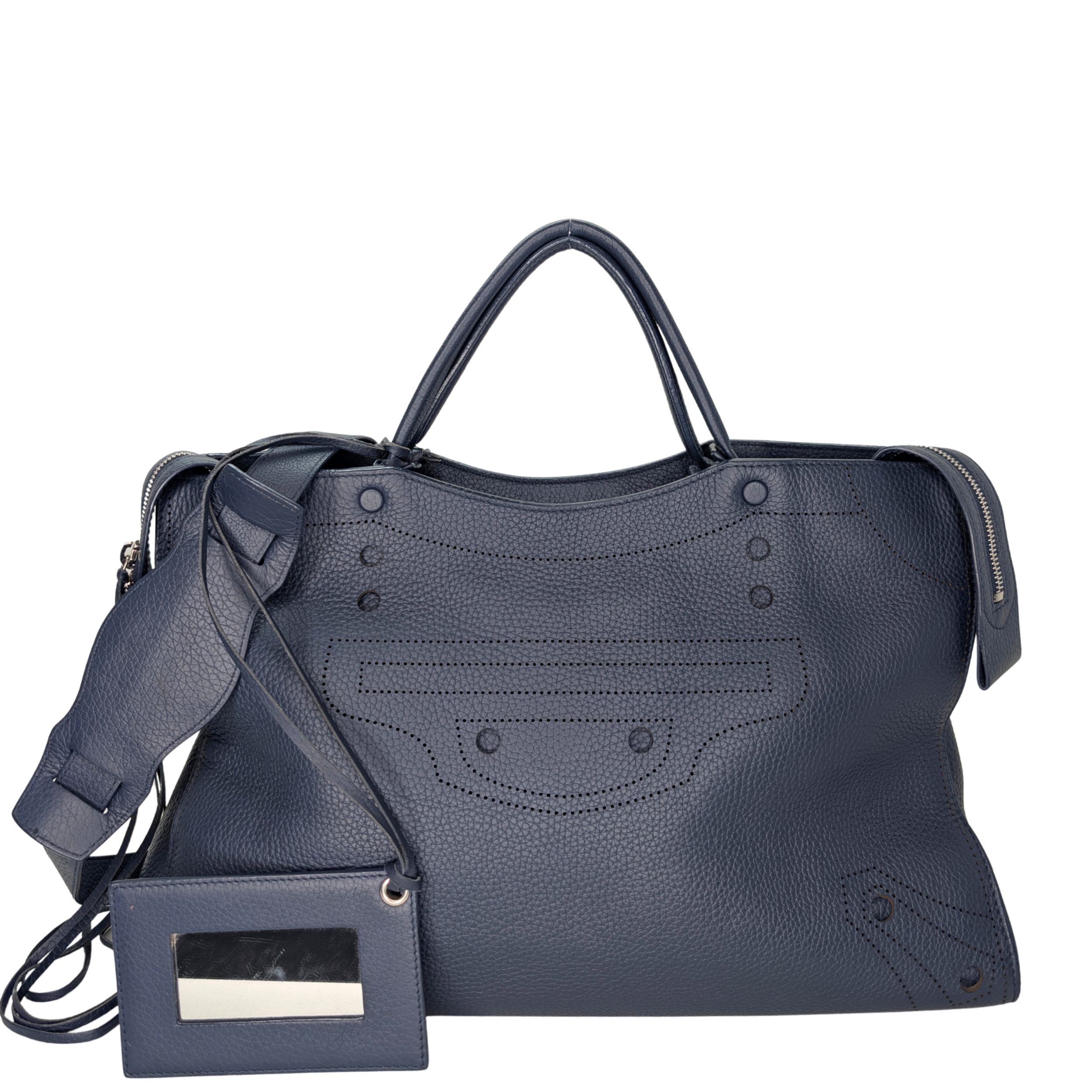 حقيبة Balenciaga City Blackout بدون ترصيع كحلي