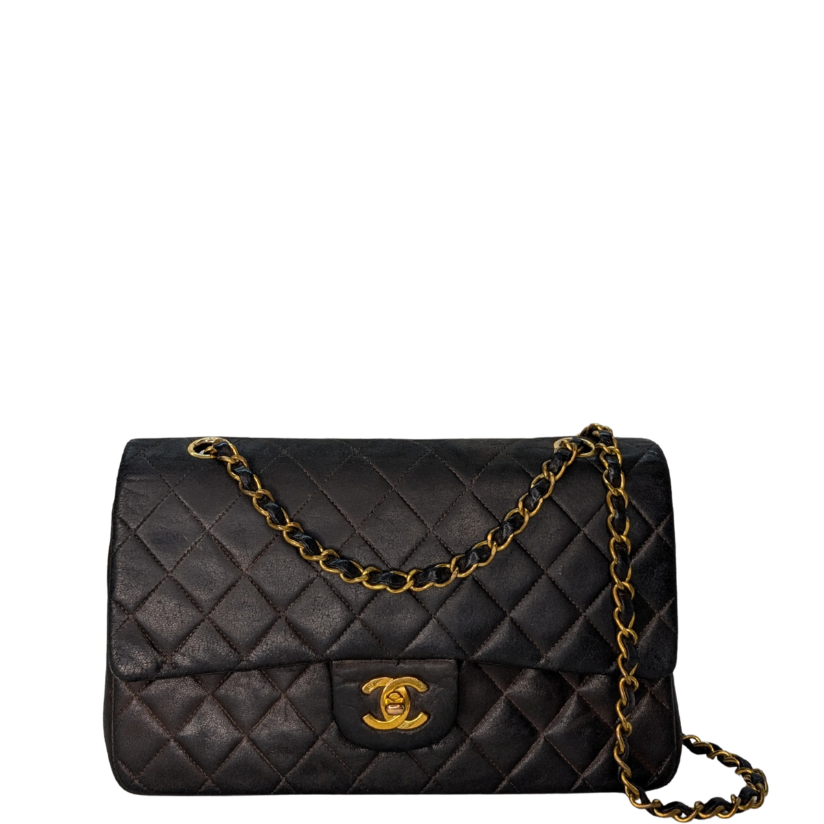 Chanel Vintage Classic Double Flap Medium Lambskin Black