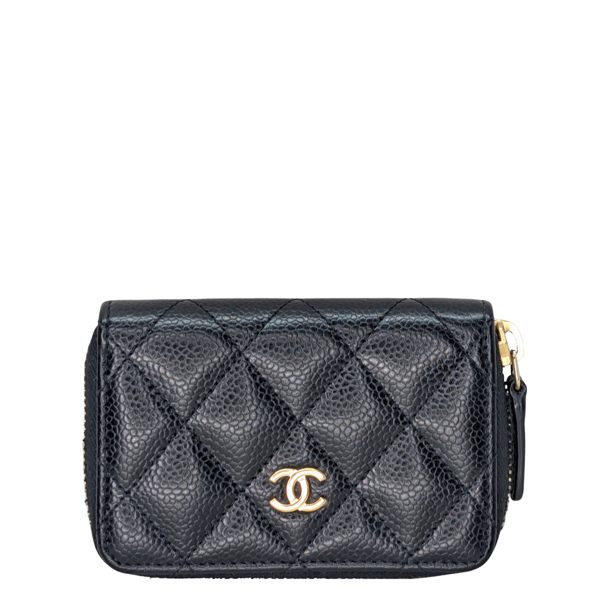 Chanel Classic Zipped Coin Purse Wallet Caviar Black